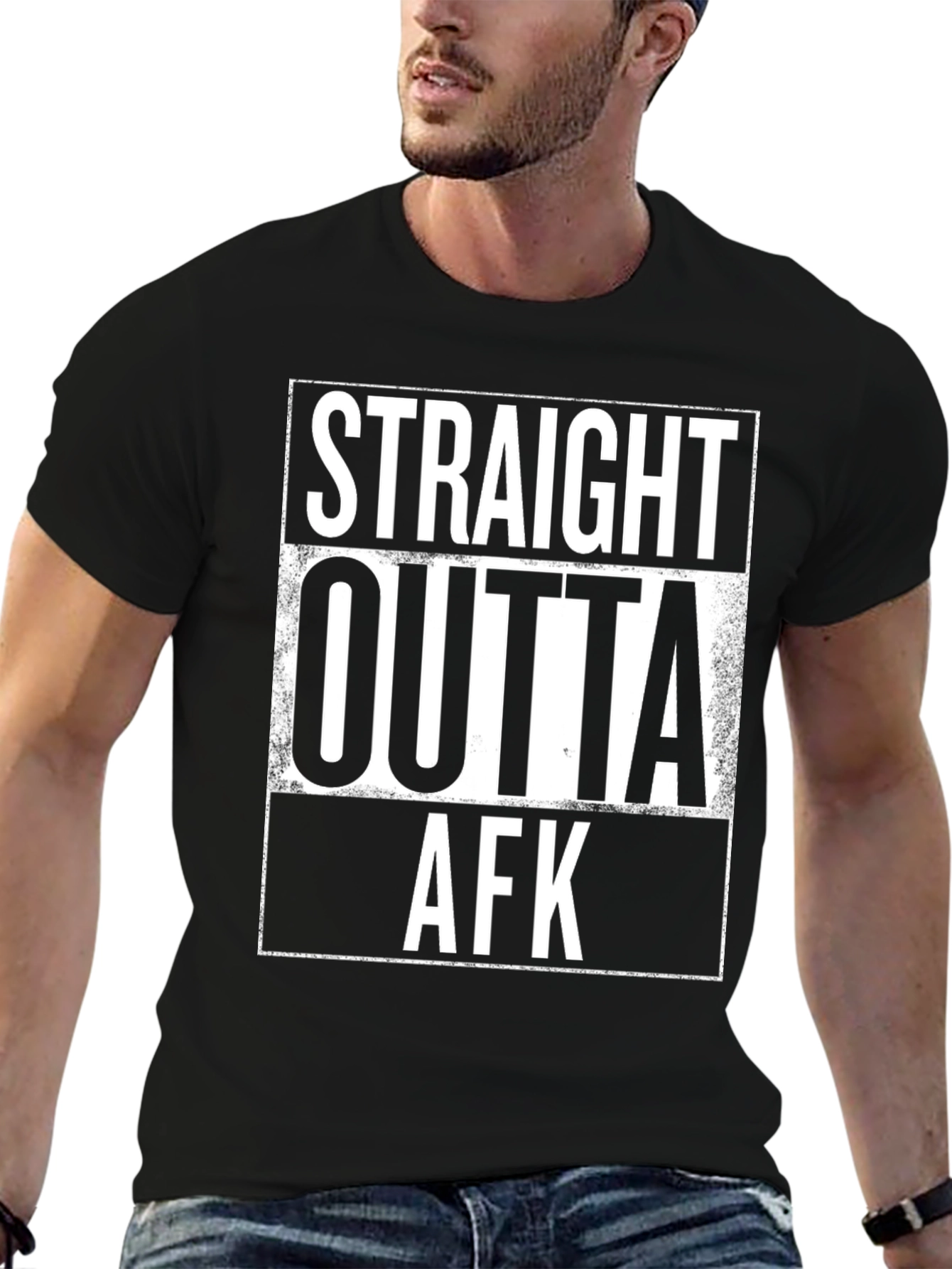 Straight Outta AFK Black T-Shirt