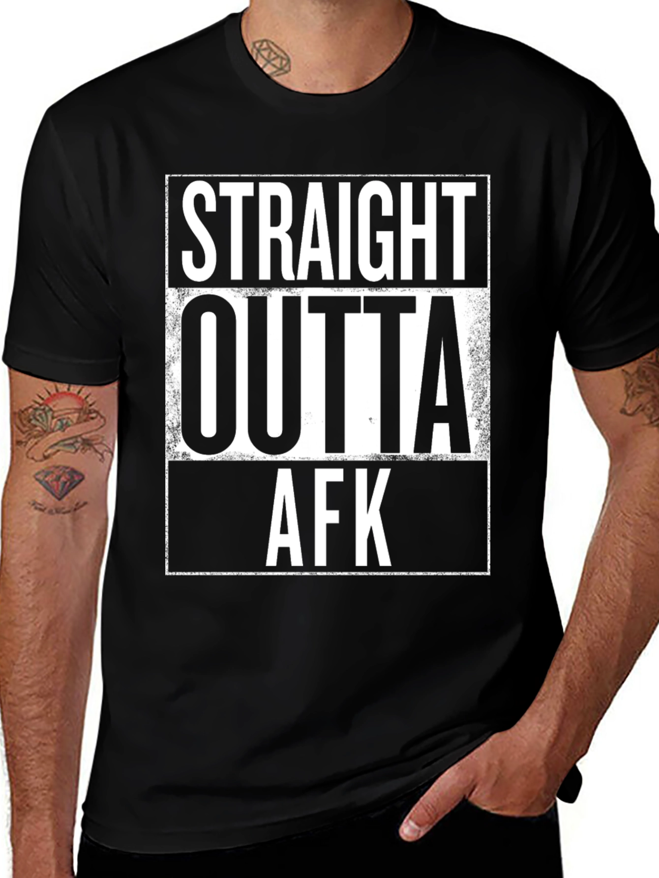 Straight Outta AFK Black T-Shirt