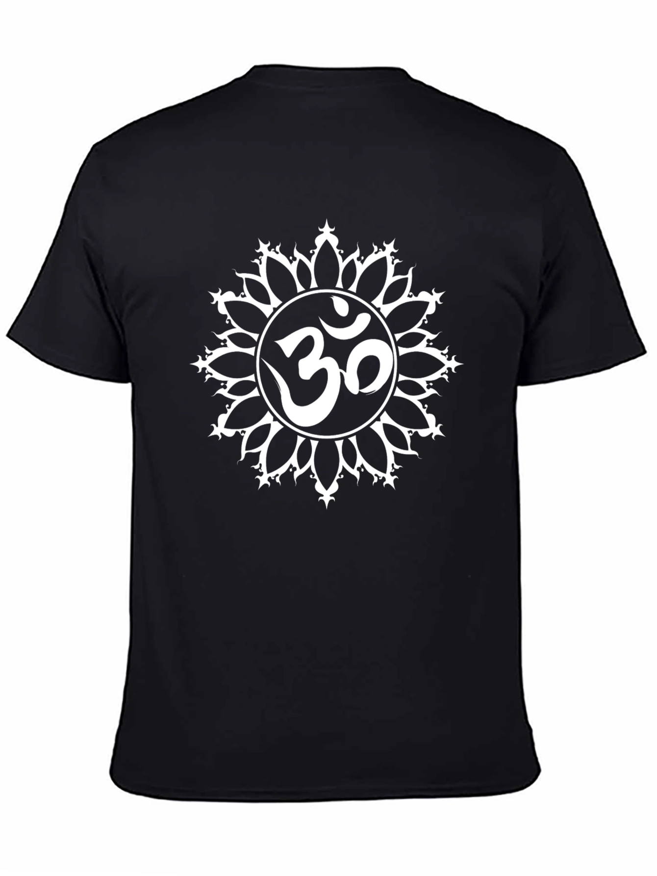Om Symbol Mandala Black T-Shirt