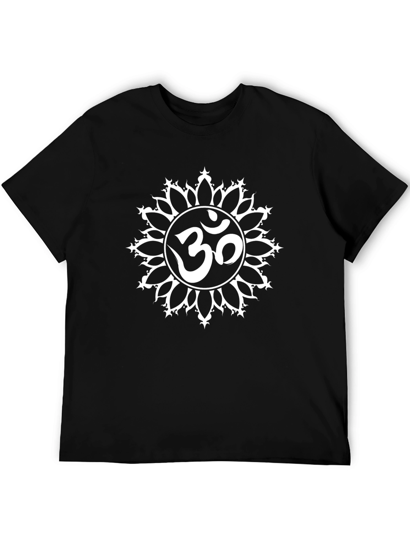 Om Symbol Mandala Black T-Shirt