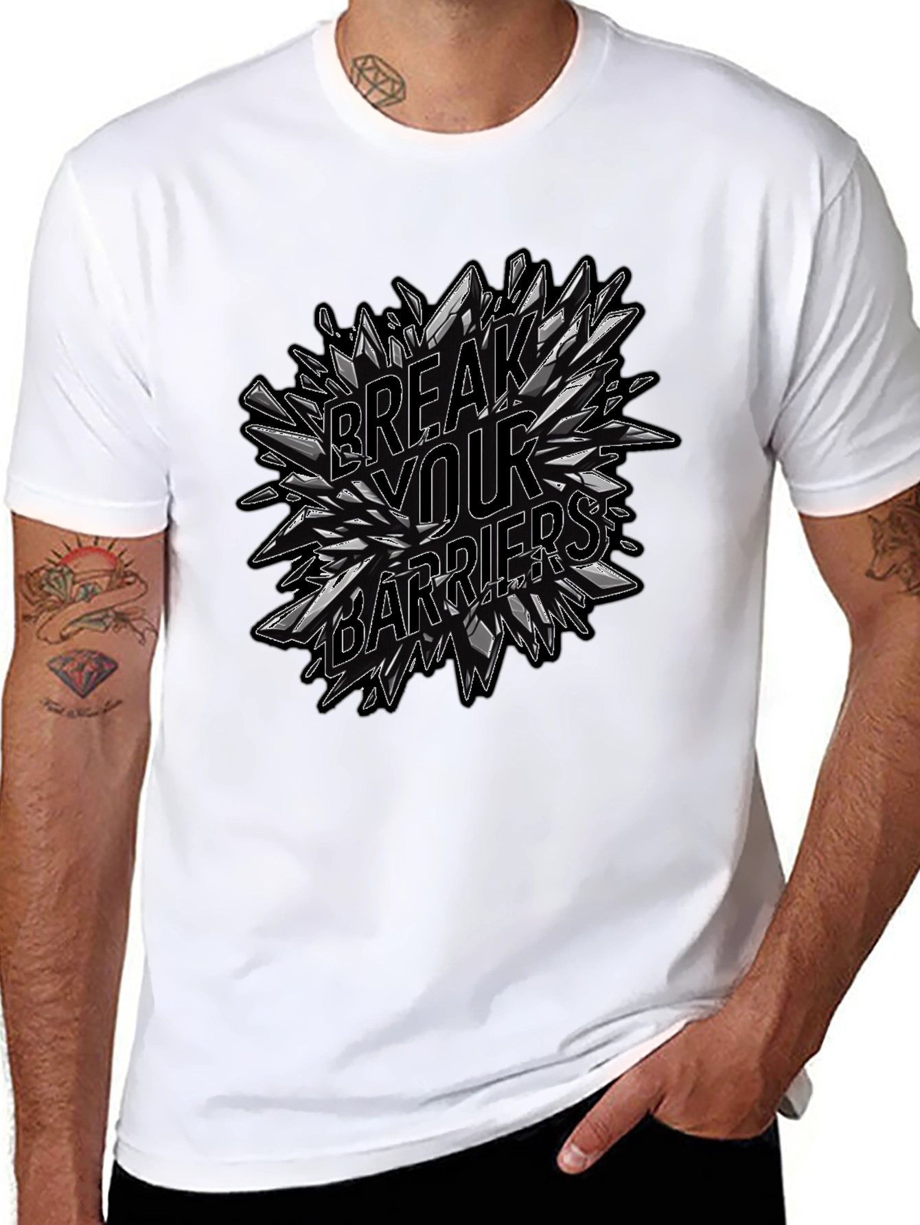 Break Your Barriers Graphic Black Tee