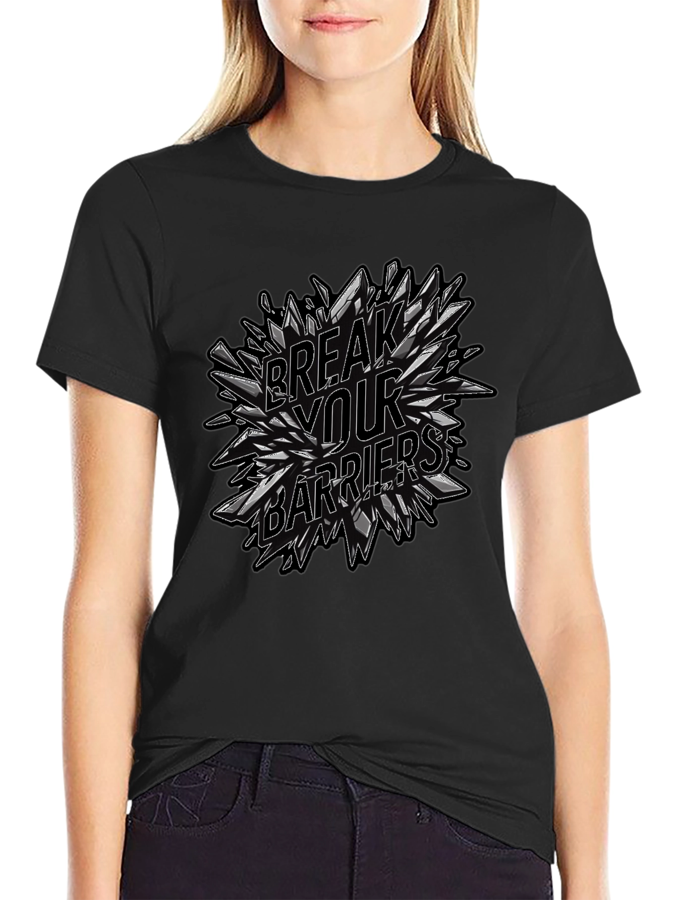 Break Your Barriers Graphic Black Tee