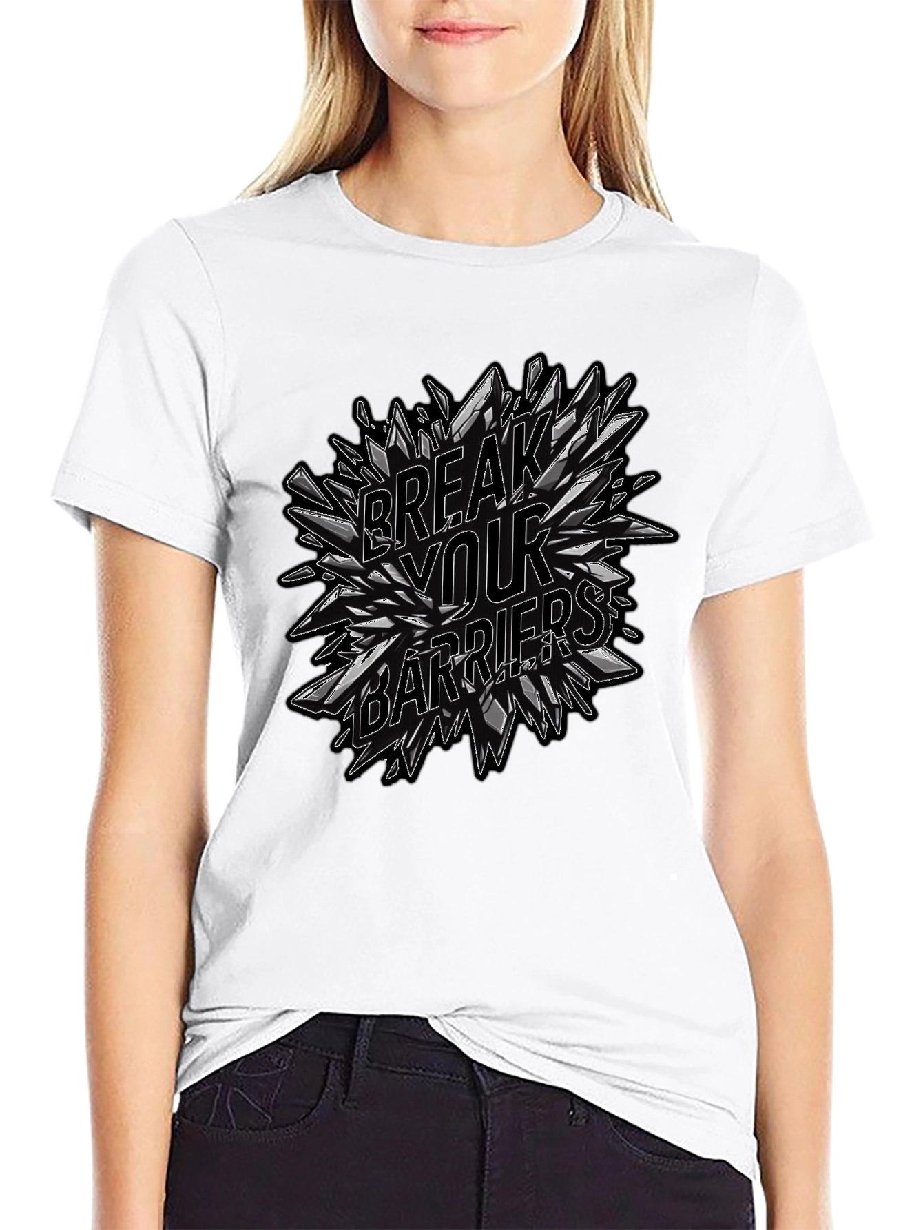Break Your Barriers Graphic Black Tee