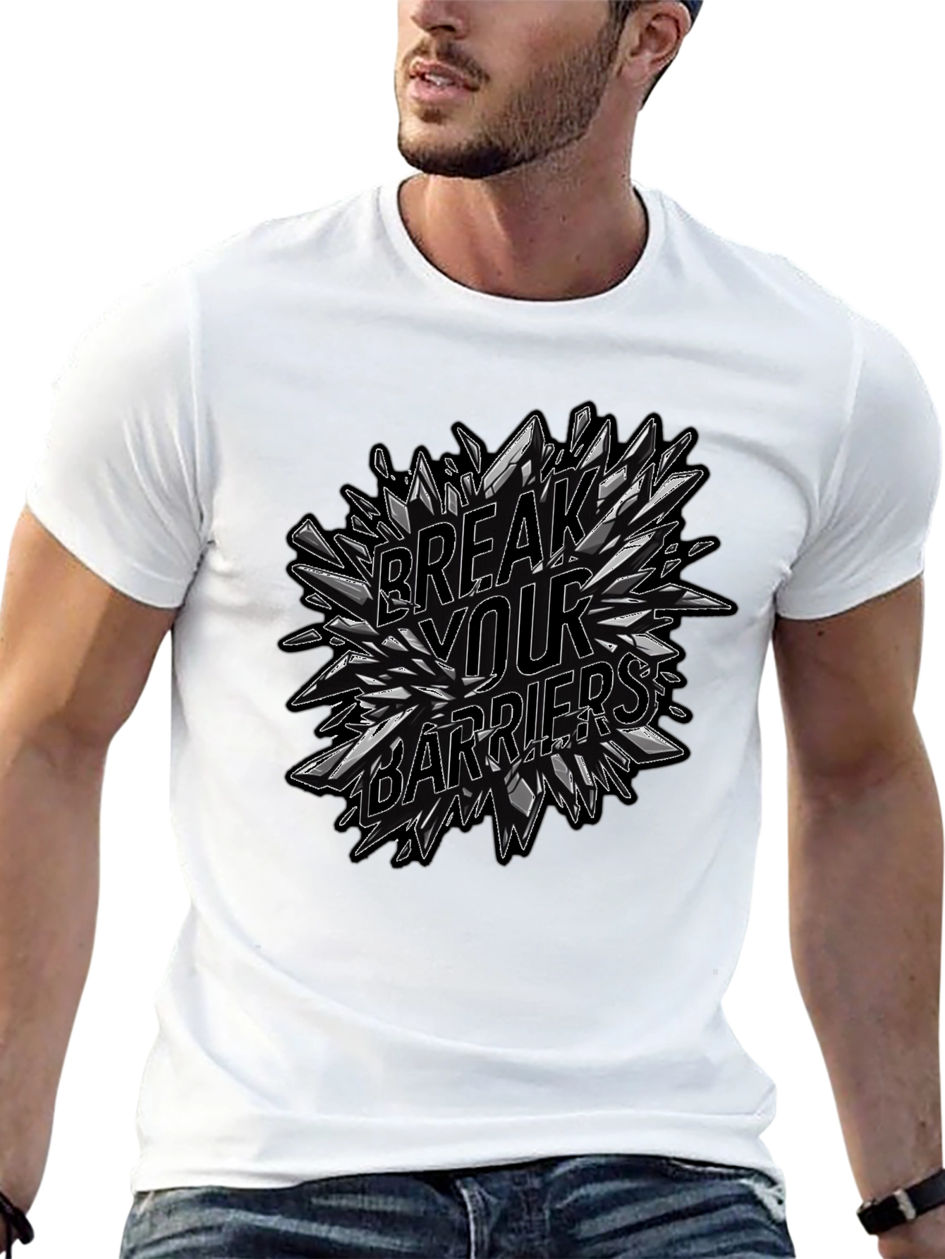 Break Your Barriers Graphic Black Tee