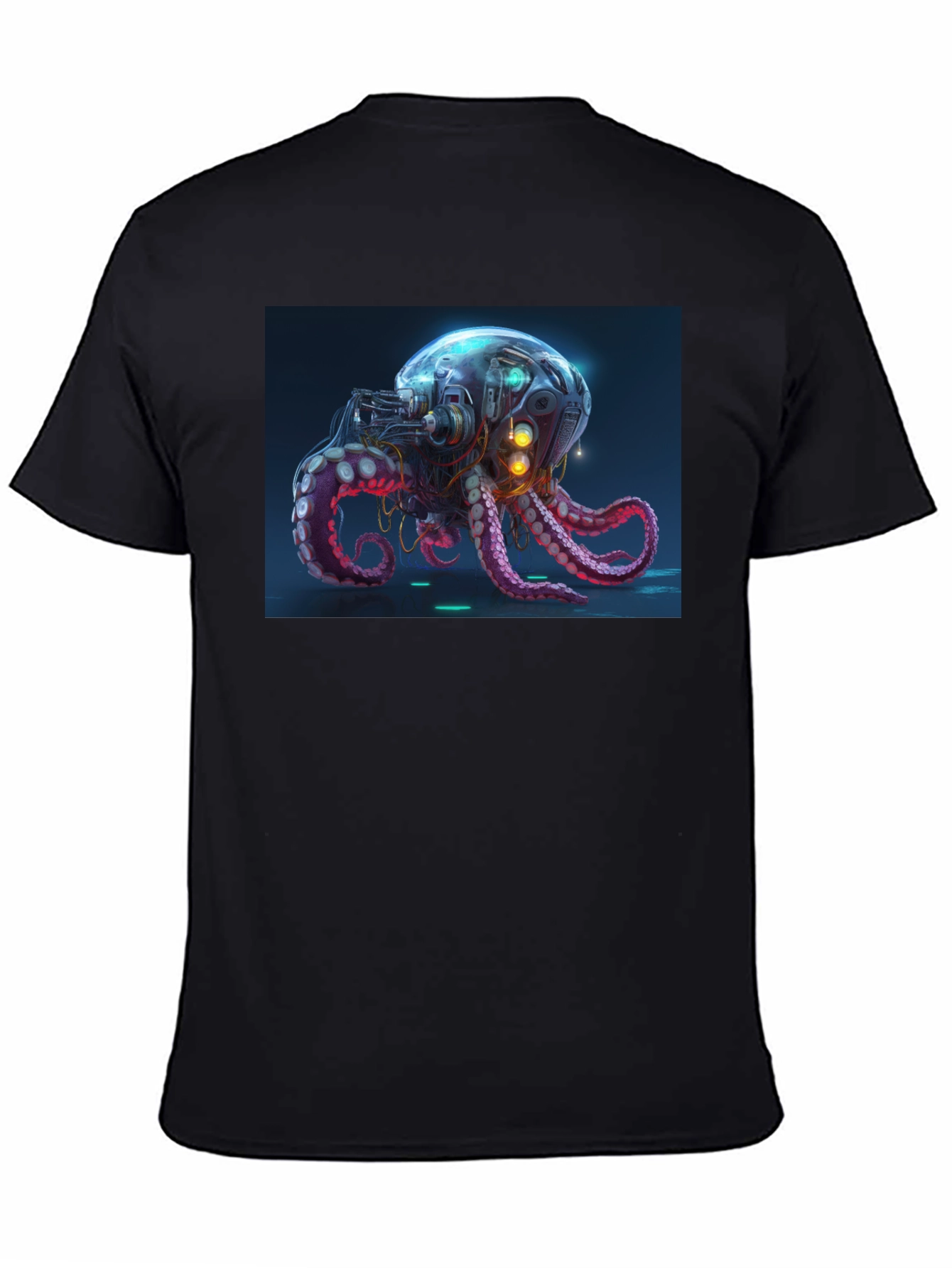 Cyberpunk Octopus Graphic Tee - Black