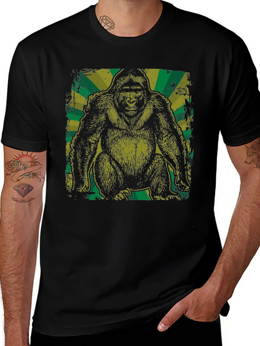 Vintage Gorilla Graphic Tee - Black