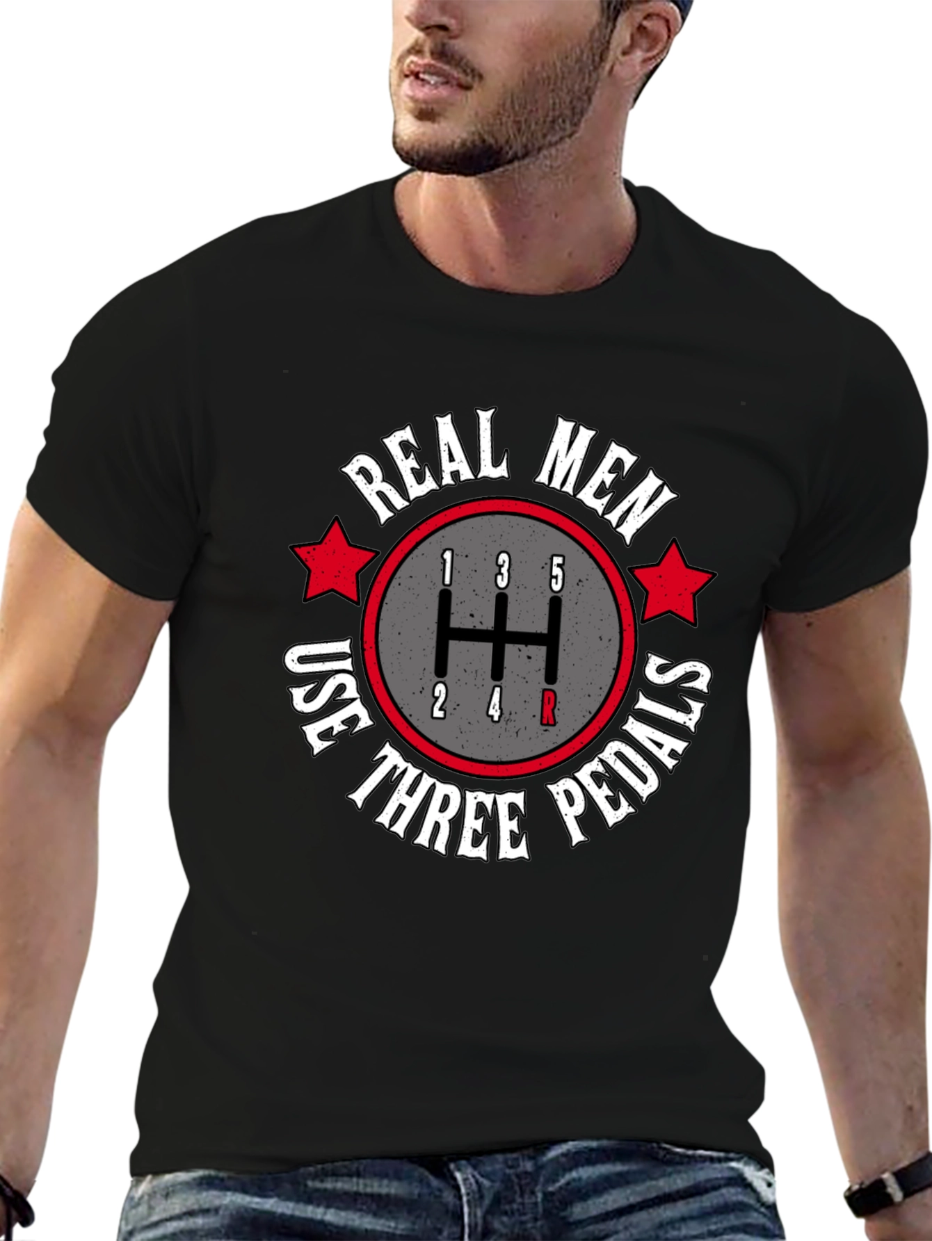 Real Men Three Pedals Graphic Tee - Manual Transmission