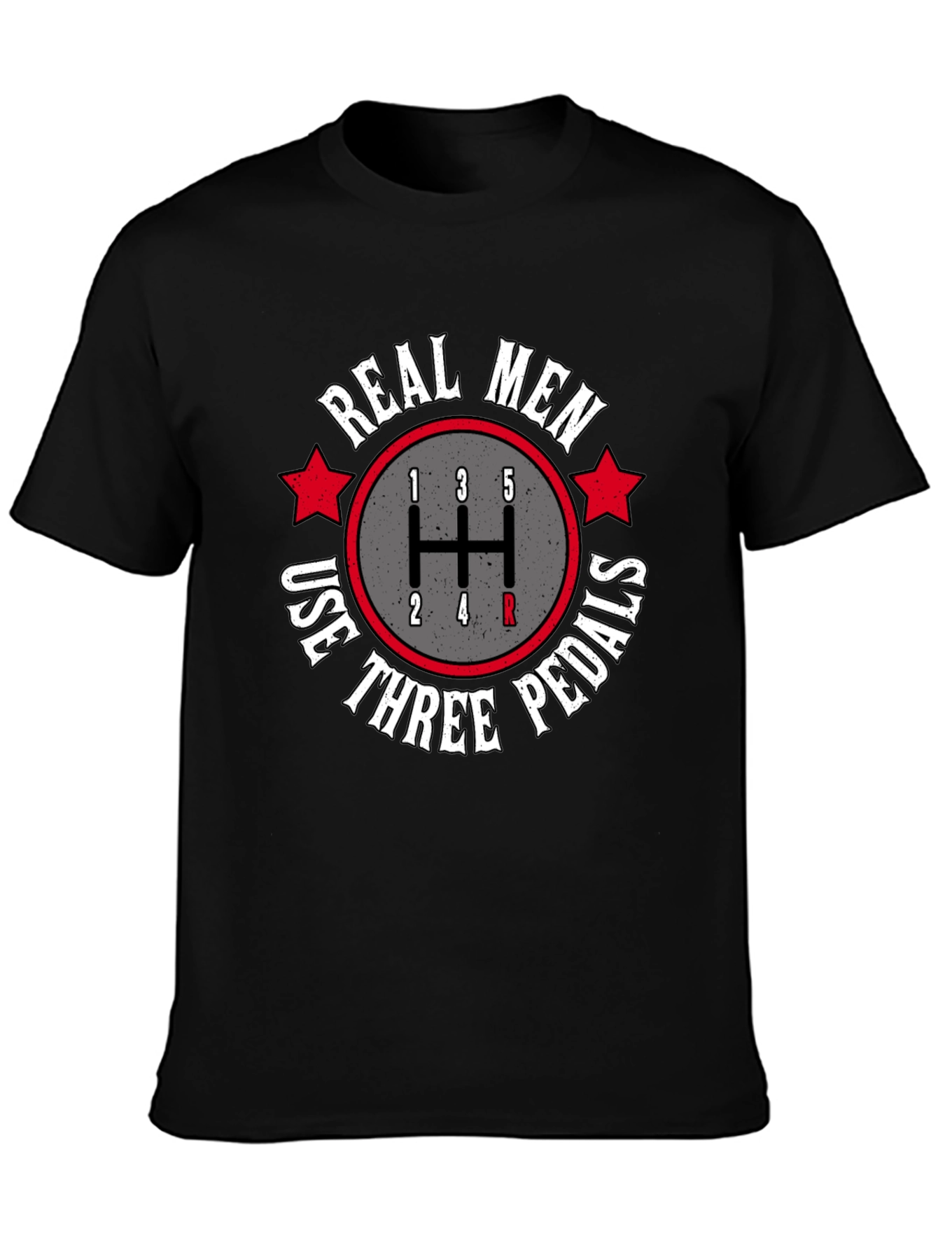 Real Men Three Pedals Graphic Tee - Manual Transmission