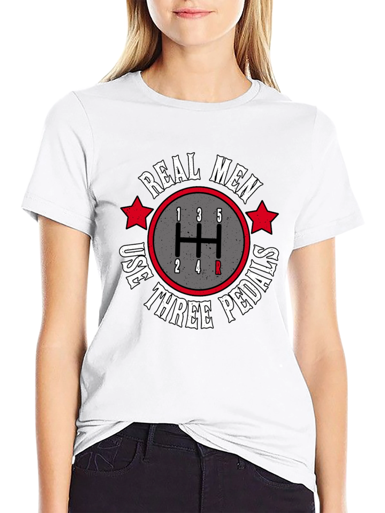 Real Men Three Pedals Graphic Tee - Manual Transmission