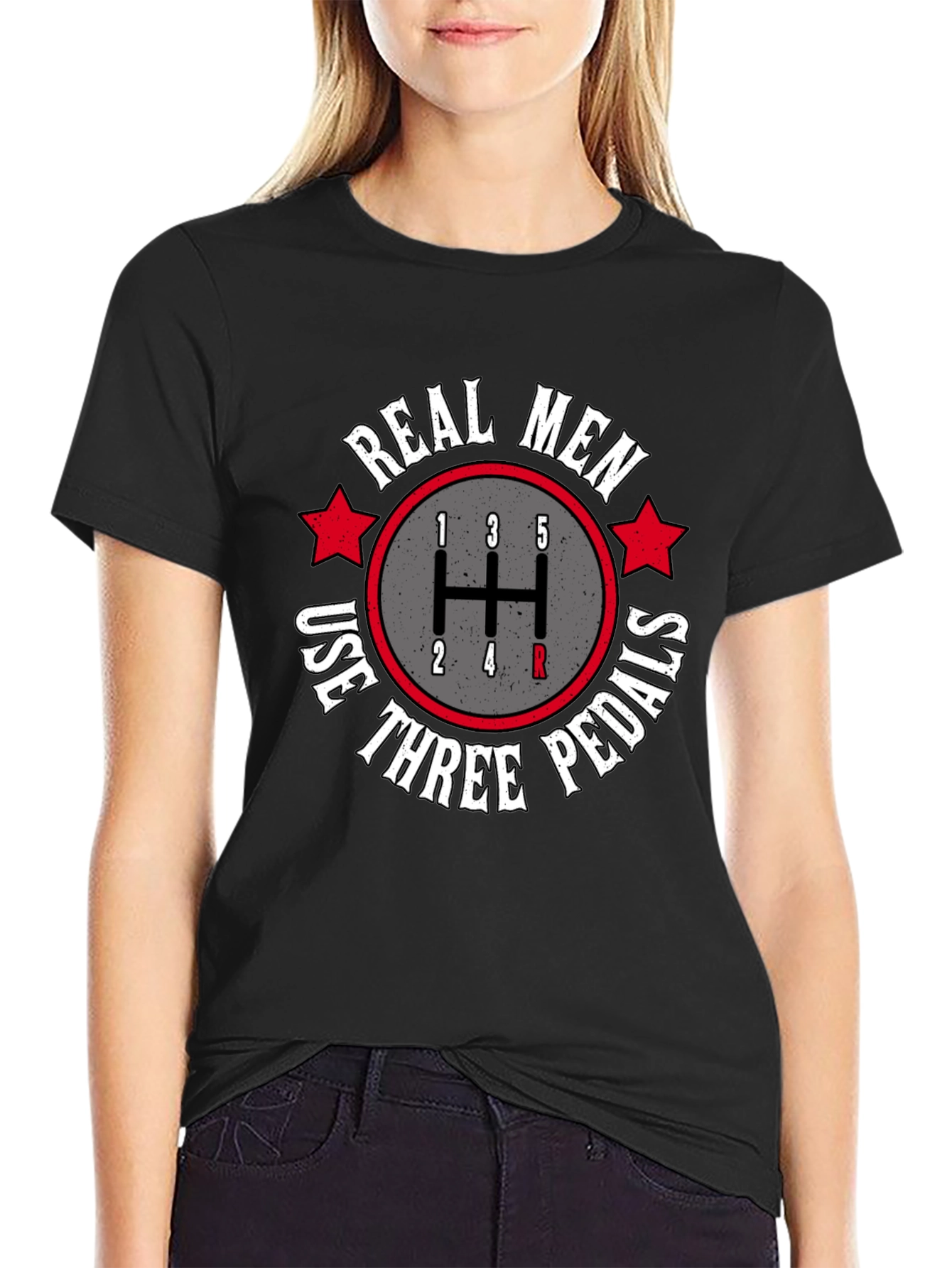Real Men Three Pedals Graphic Tee - Manual Transmission