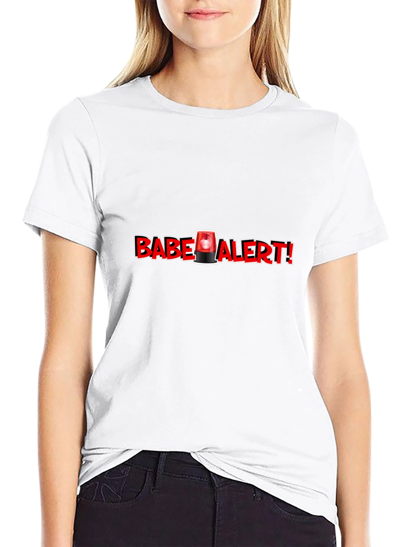 Babe Alert Novelty Graphic T-Shirt