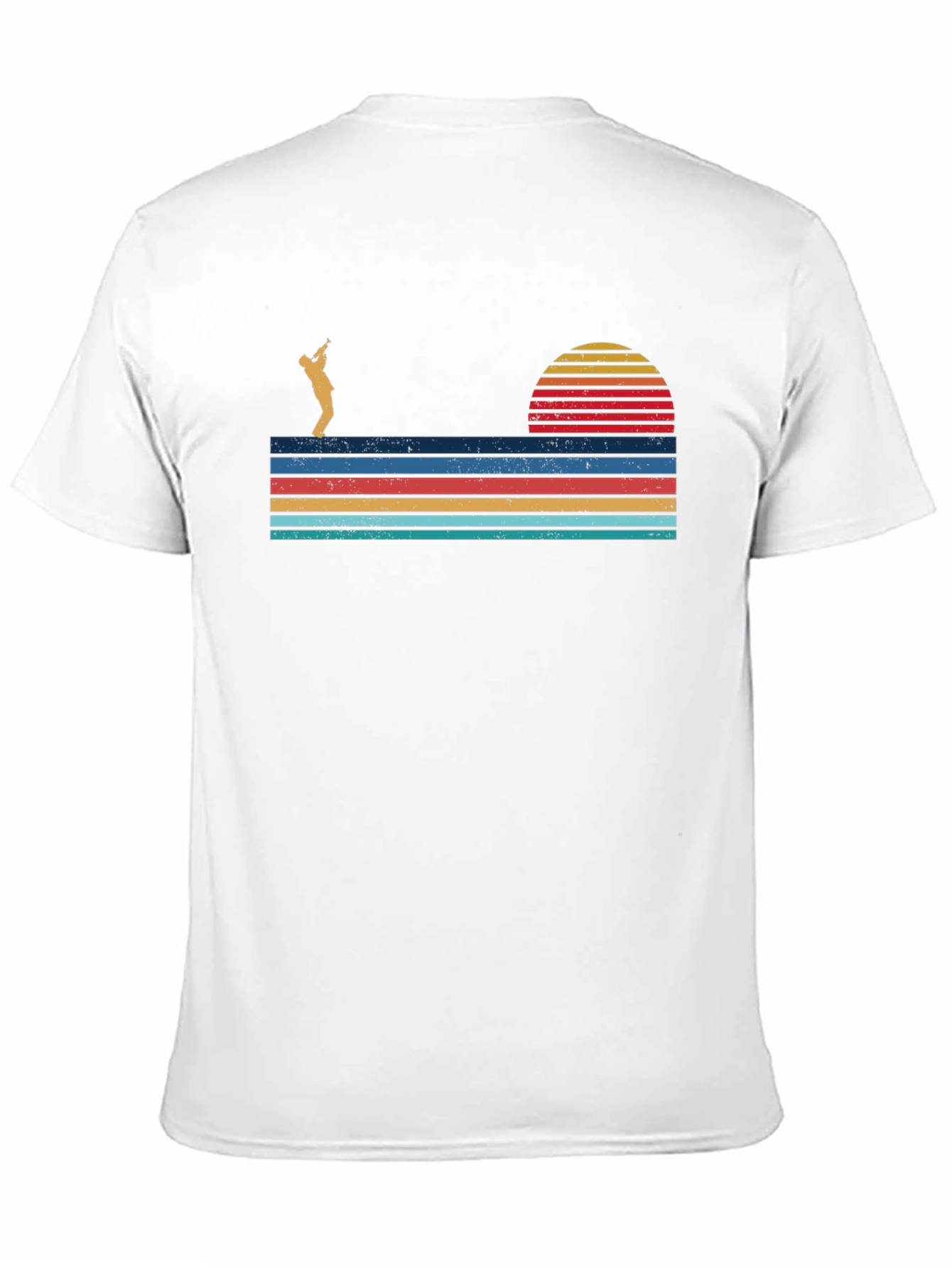 Retro Saxophone Player Sunset Graphic Tee
