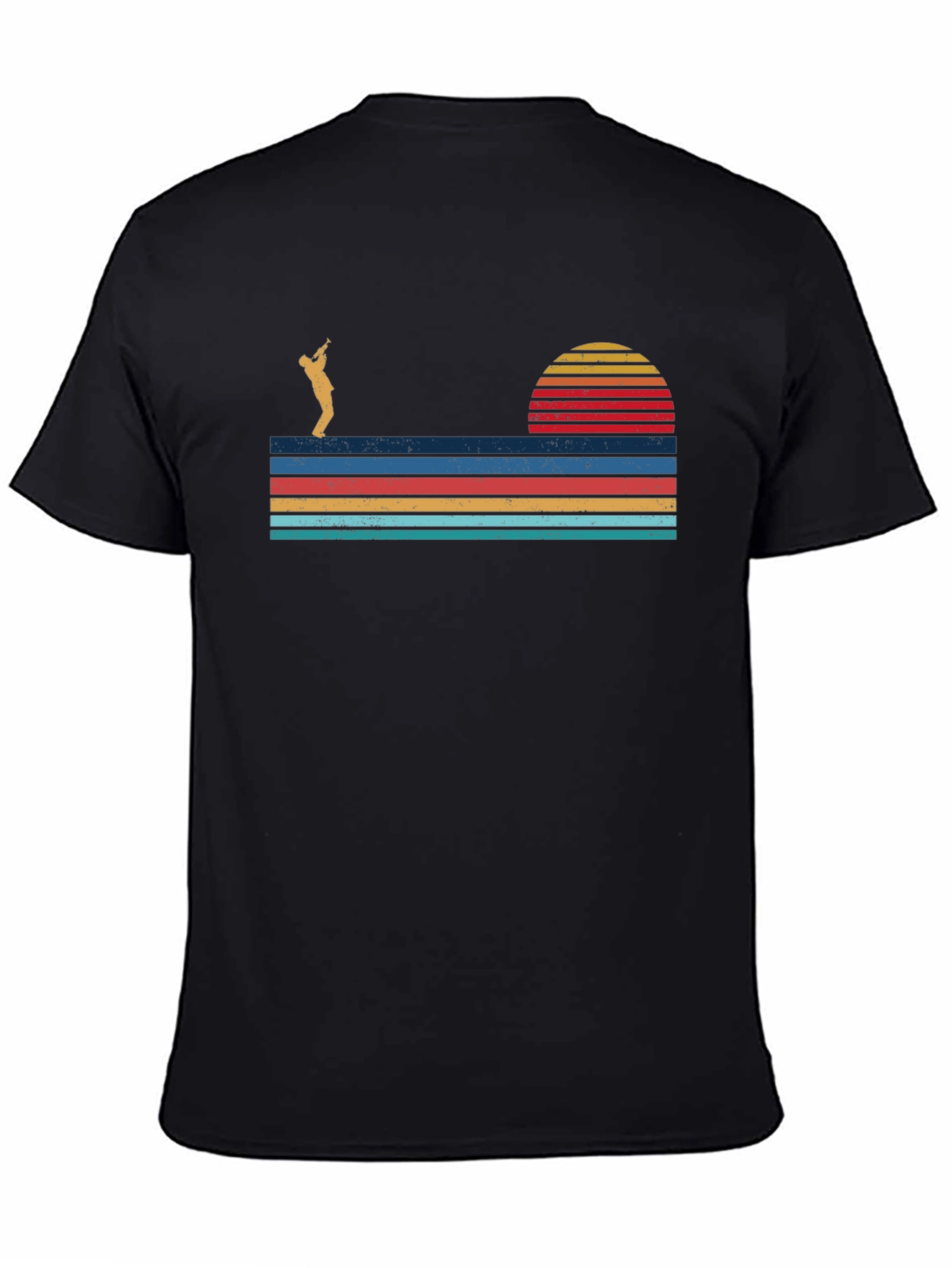Retro Saxophone Player Sunset Graphic Tee