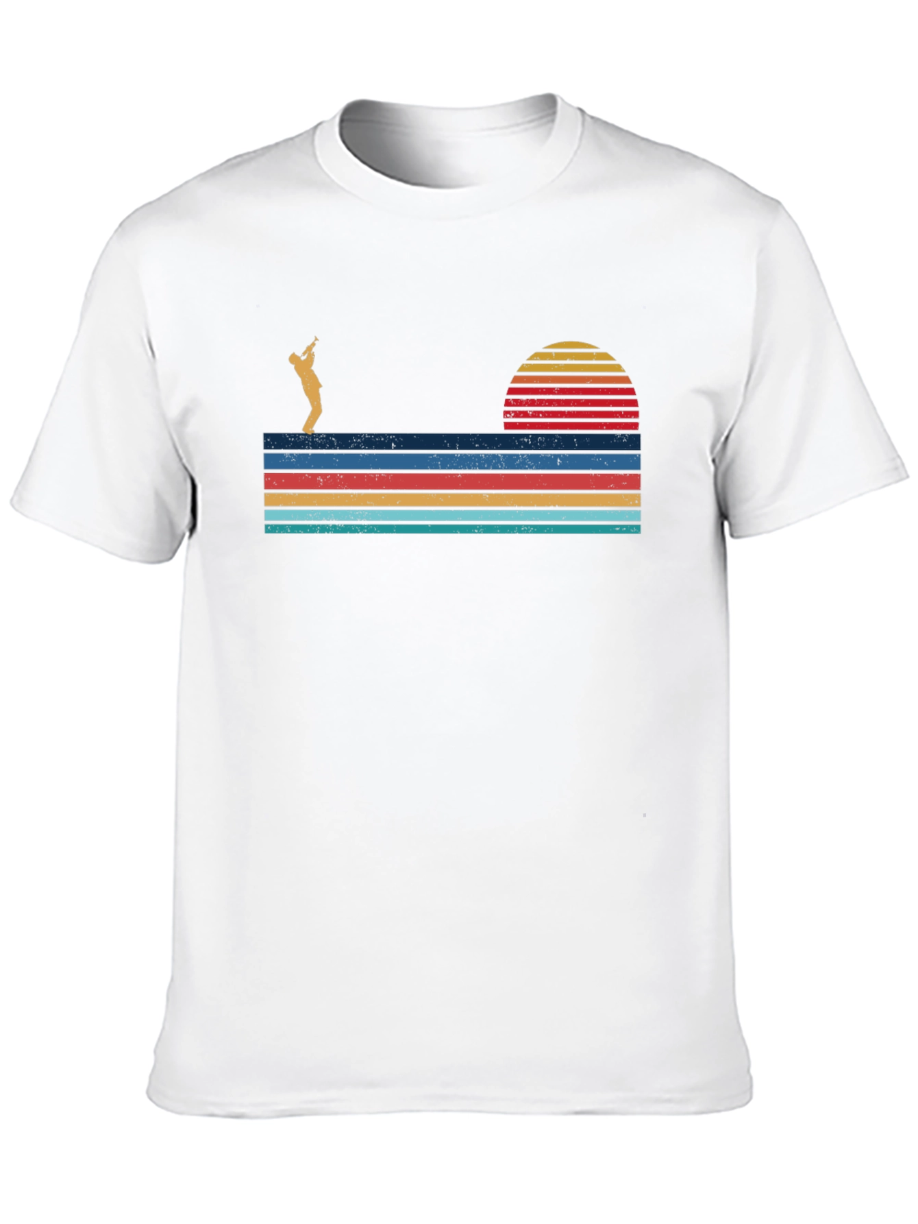 Retro Saxophone Player Sunset Graphic Tee