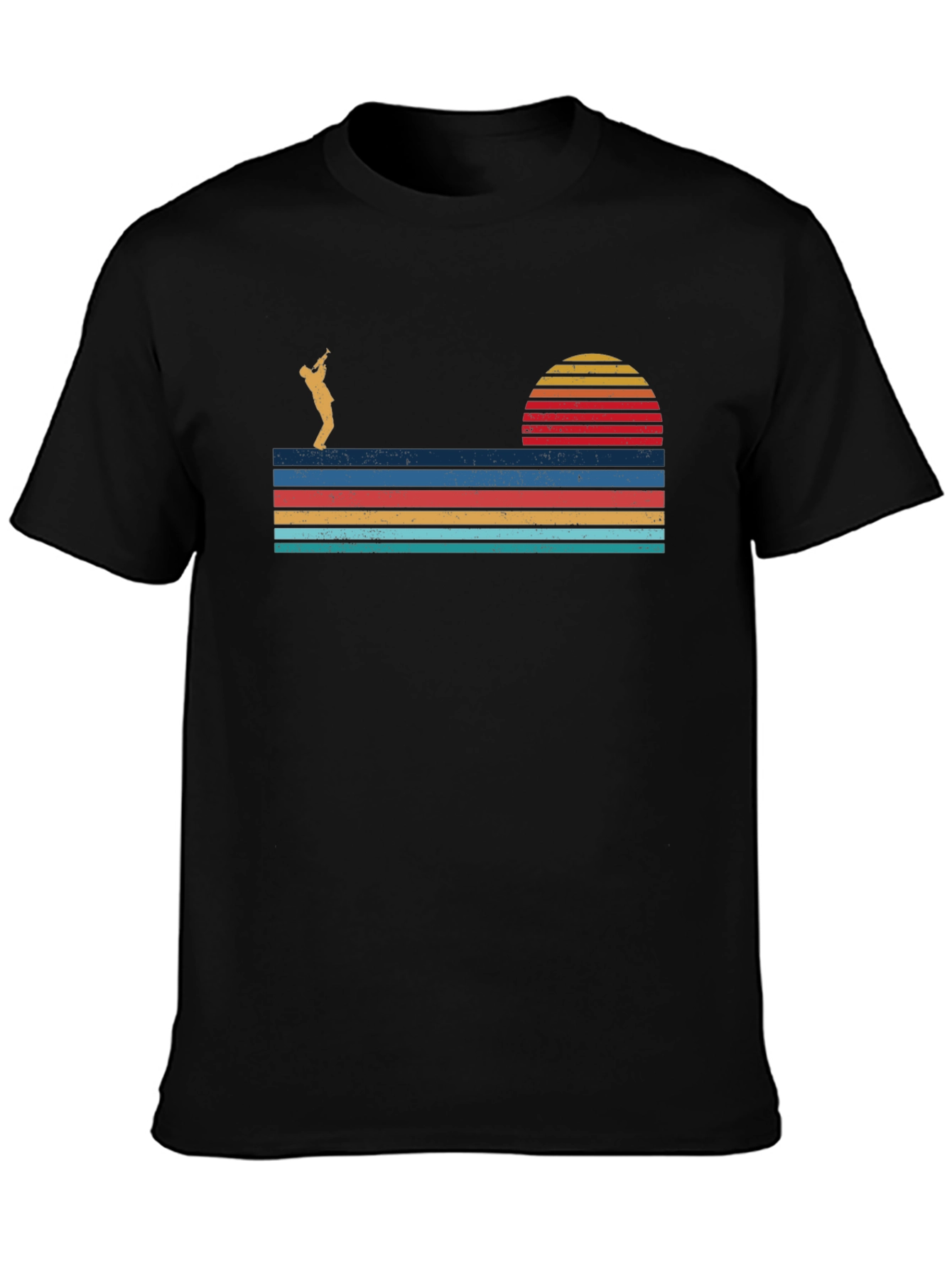 Retro Saxophone Player Sunset Graphic Tee