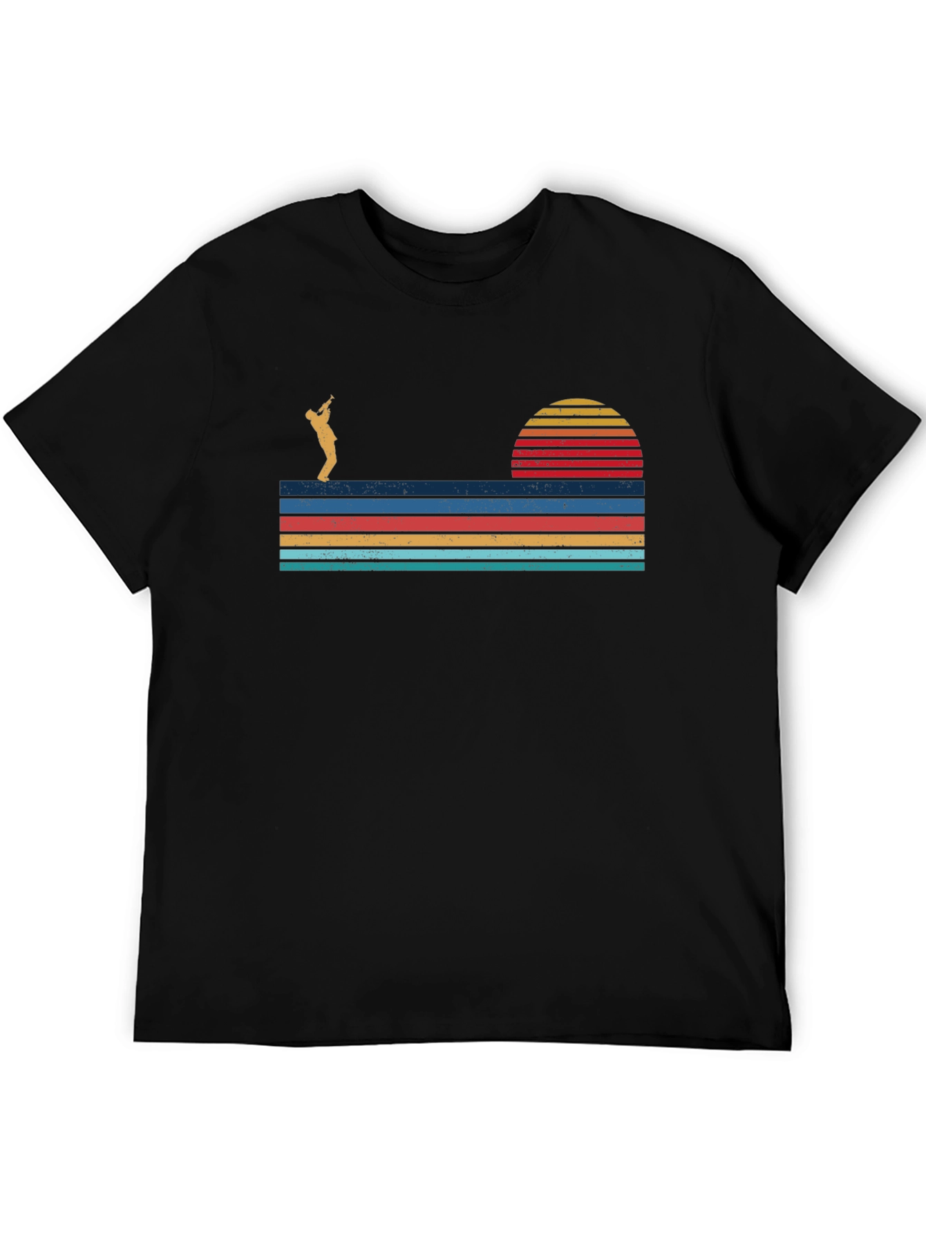 Retro Saxophone Player Sunset Graphic Tee