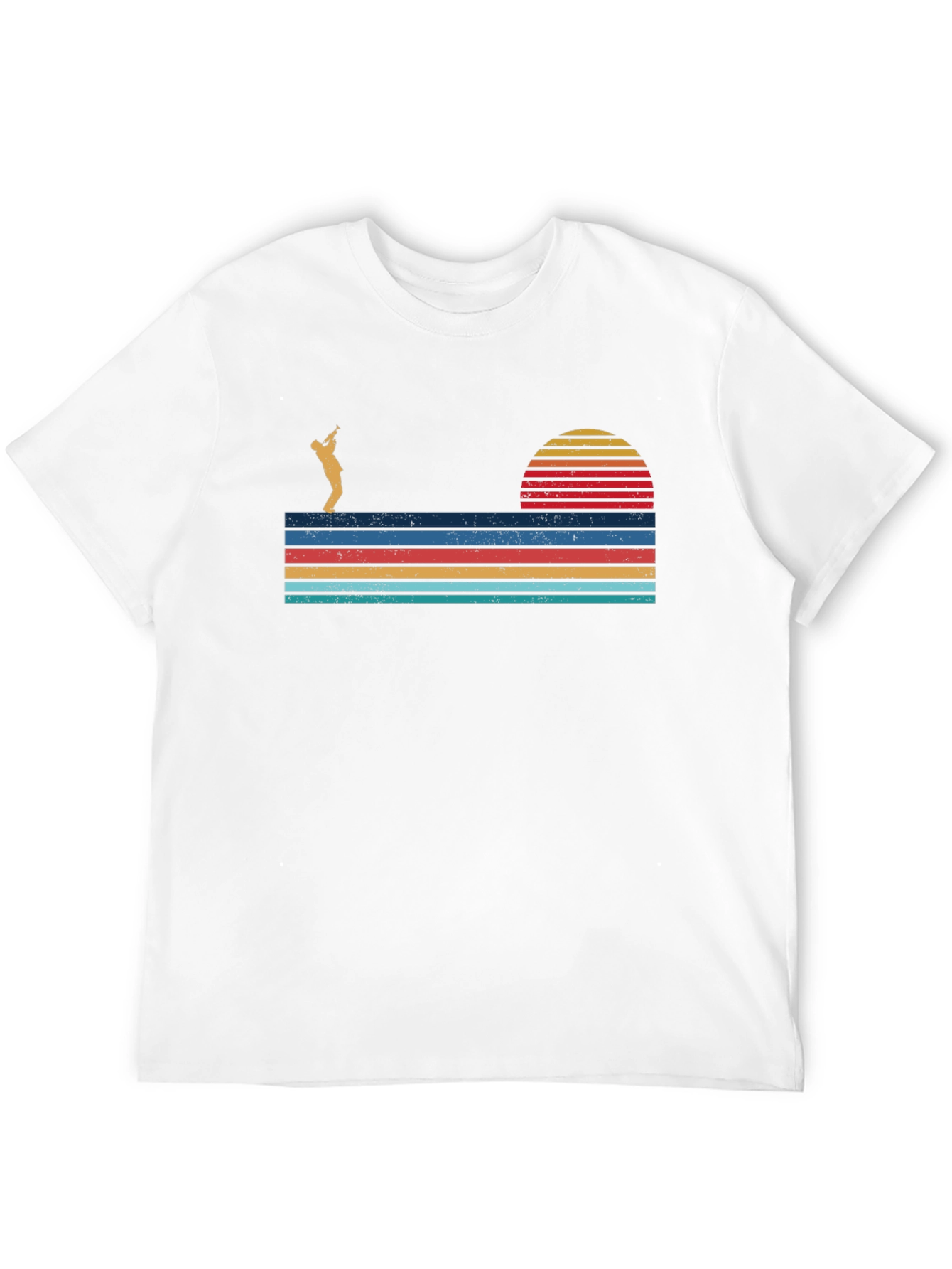 Retro Saxophone Player Sunset Graphic Tee
