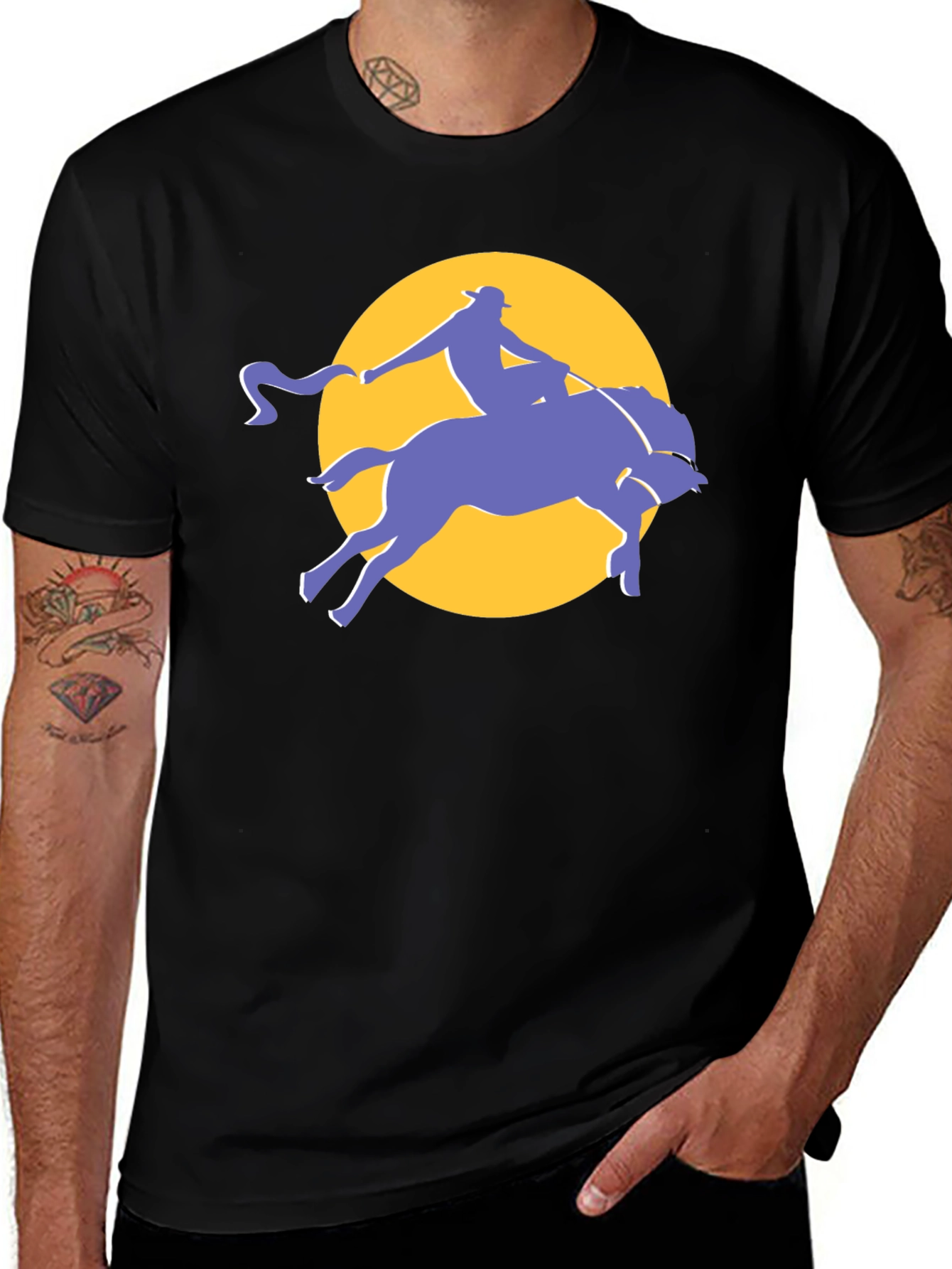 Cowboy on Horse Graphic T-Shirt
