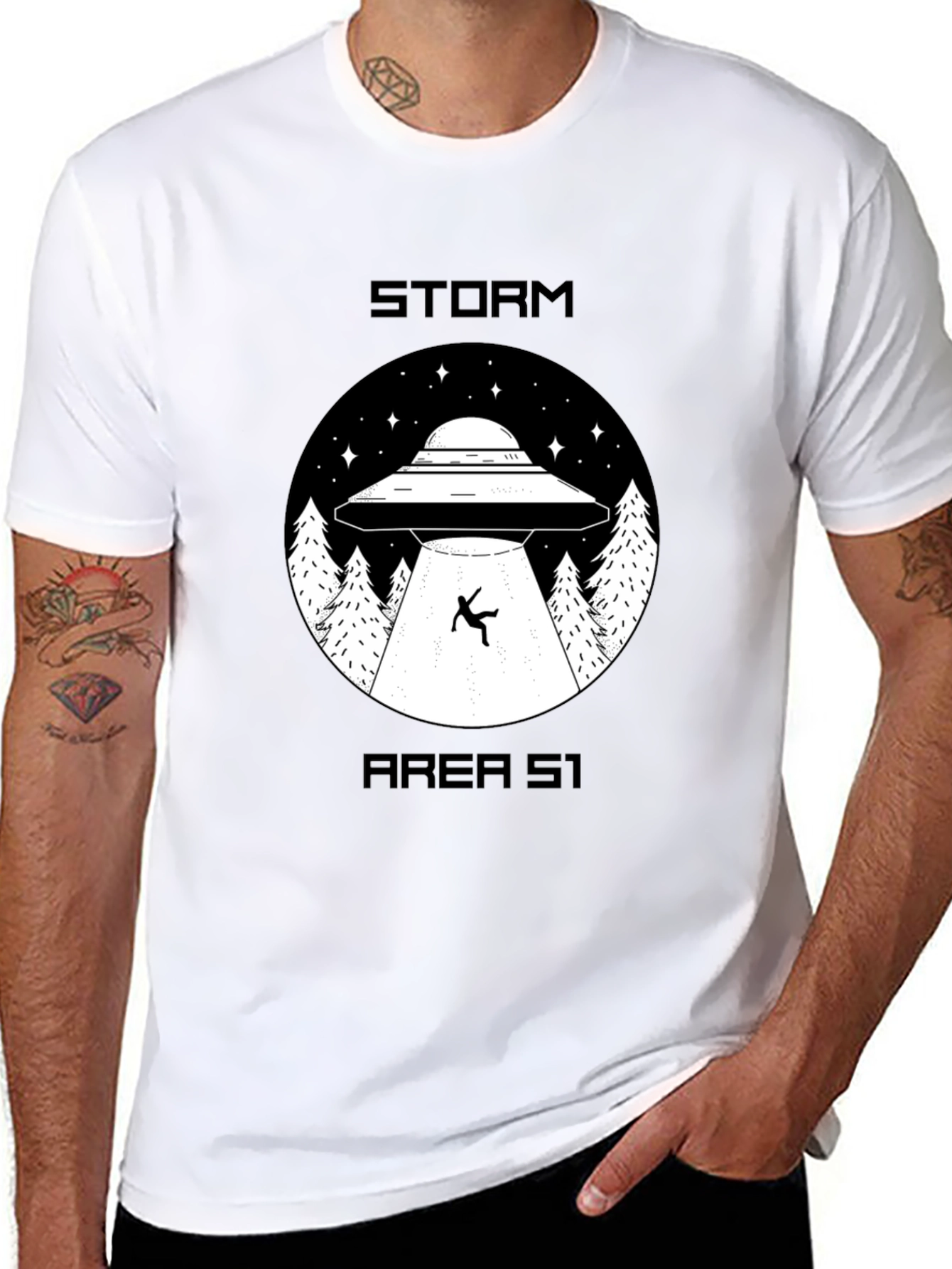 Storm Area 51 UFO Abduction Graphic T-Shirt