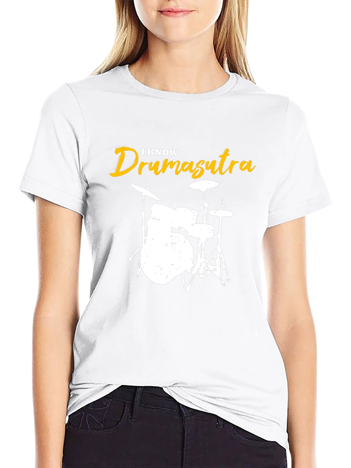 I Know Drum-asutra Mens Black Graphic T-Shirt