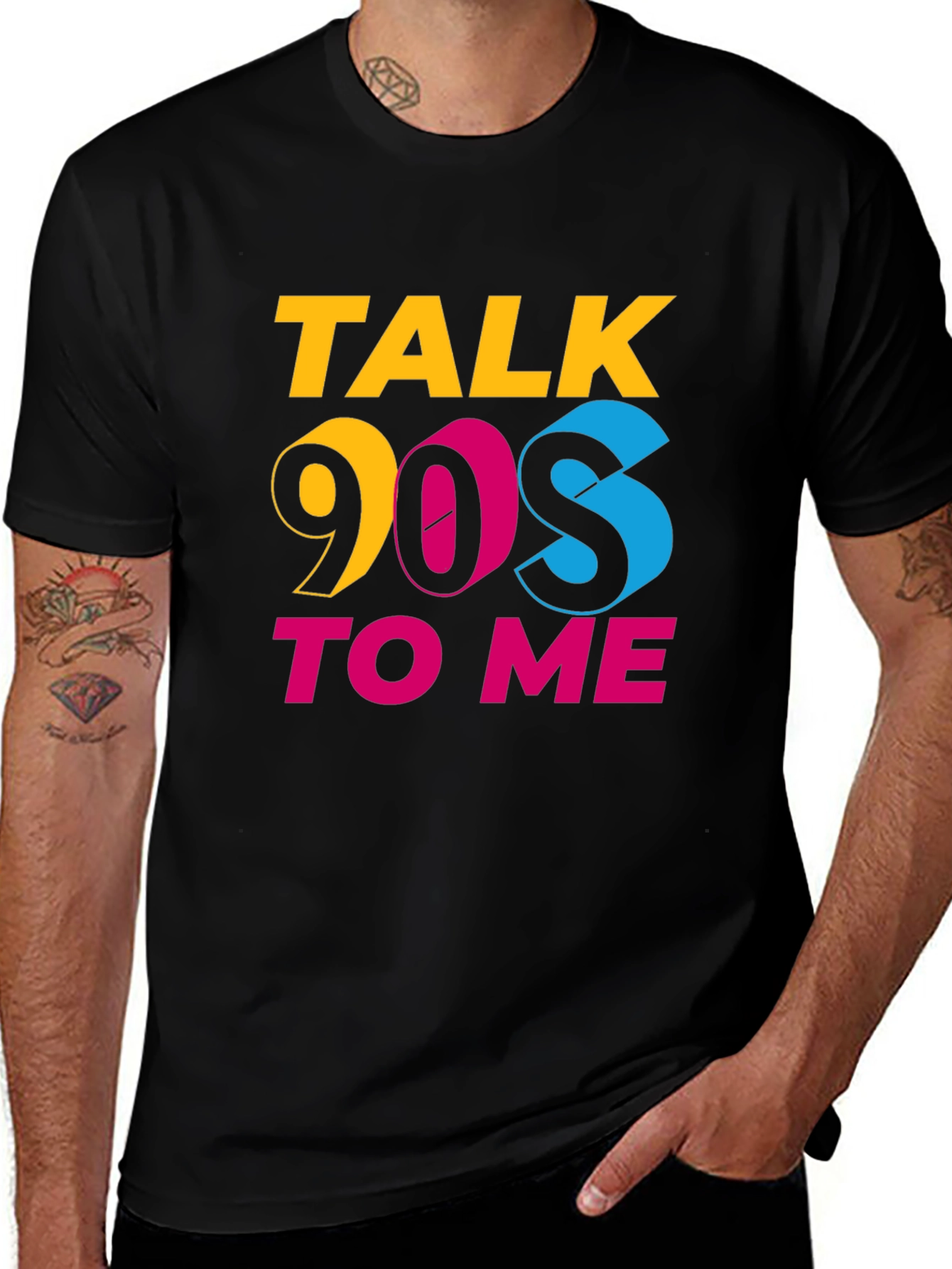 Talk 90s to Me Black Graphic Tee