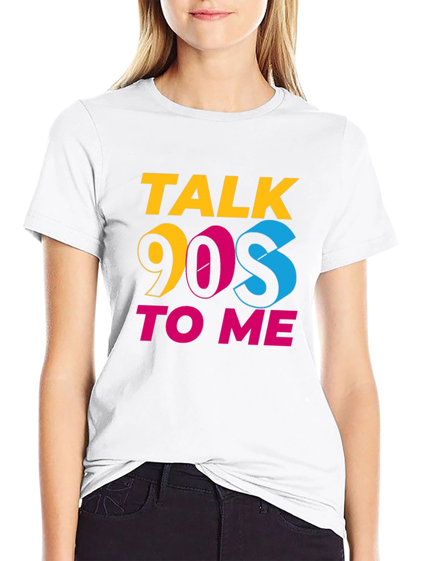 Talk 90s to Me Black Graphic Tee