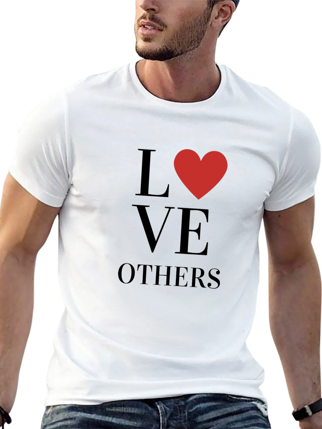 Love Others Graphic Print Black Tee
