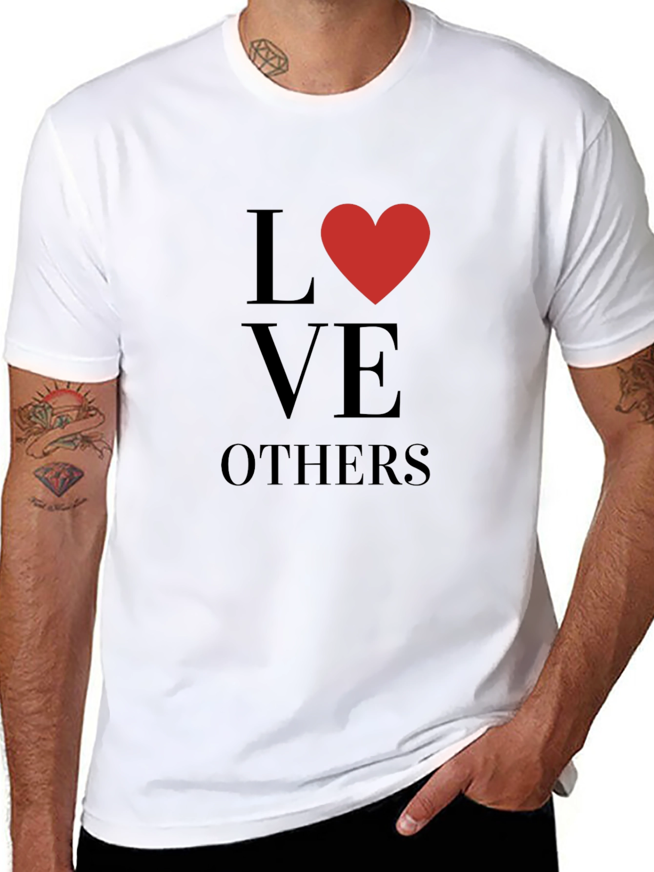 Love Others Graphic Print Black Tee