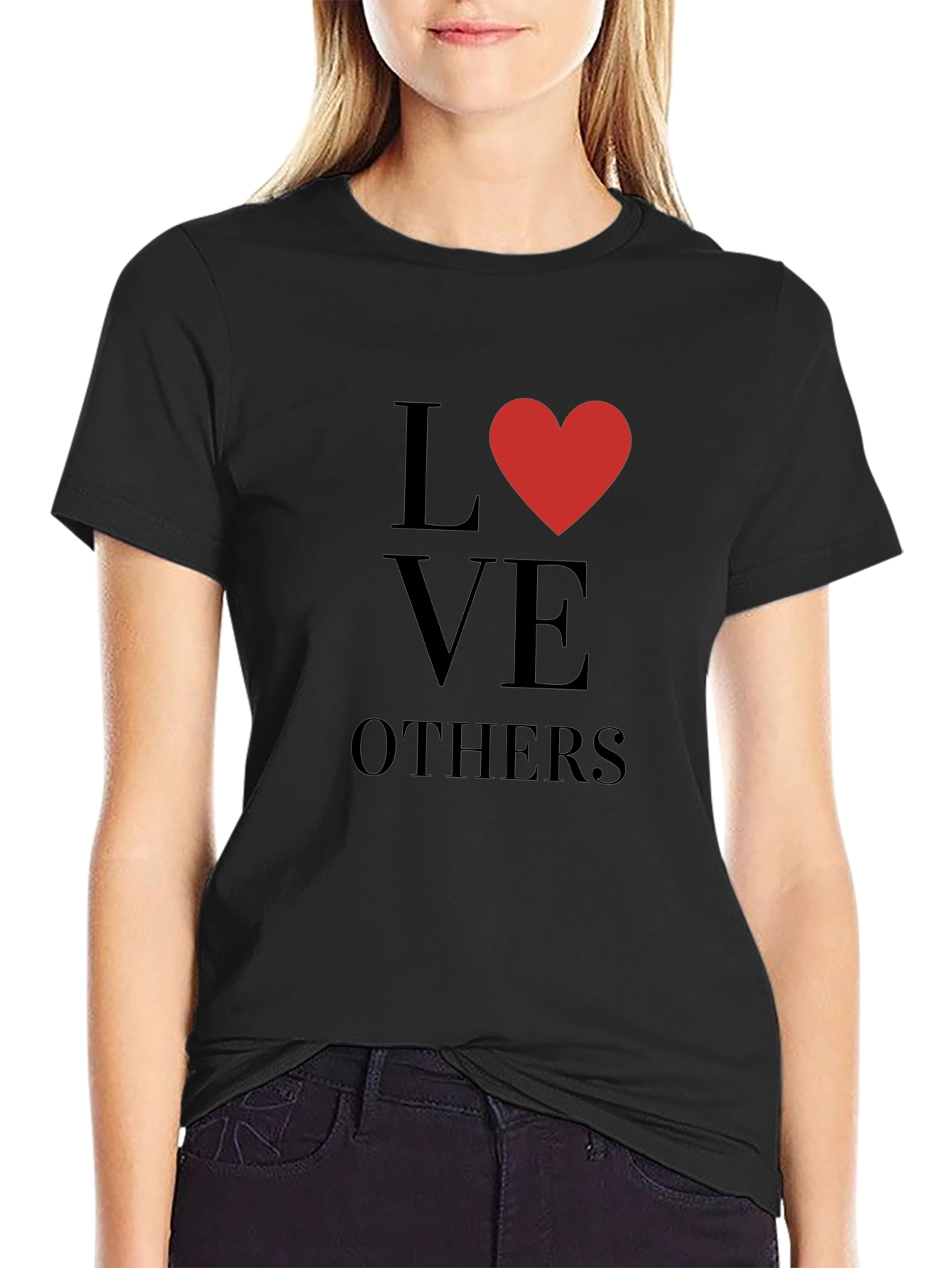 Love Others Graphic Print Black Tee