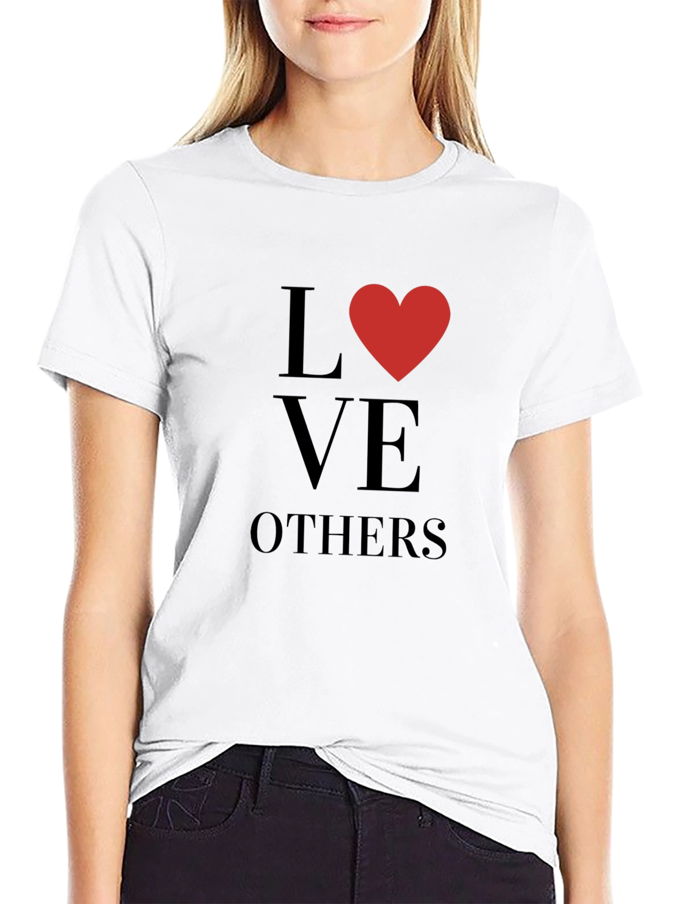Love Others Graphic Print Black Tee