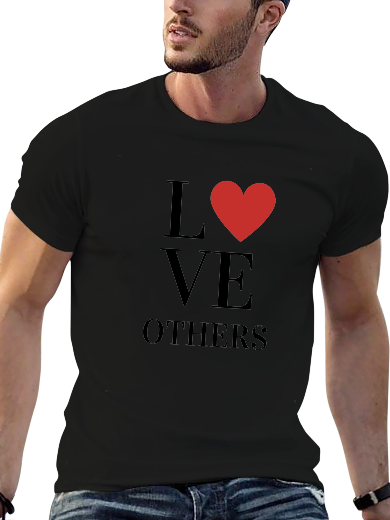 Love Others Graphic Print Black Tee