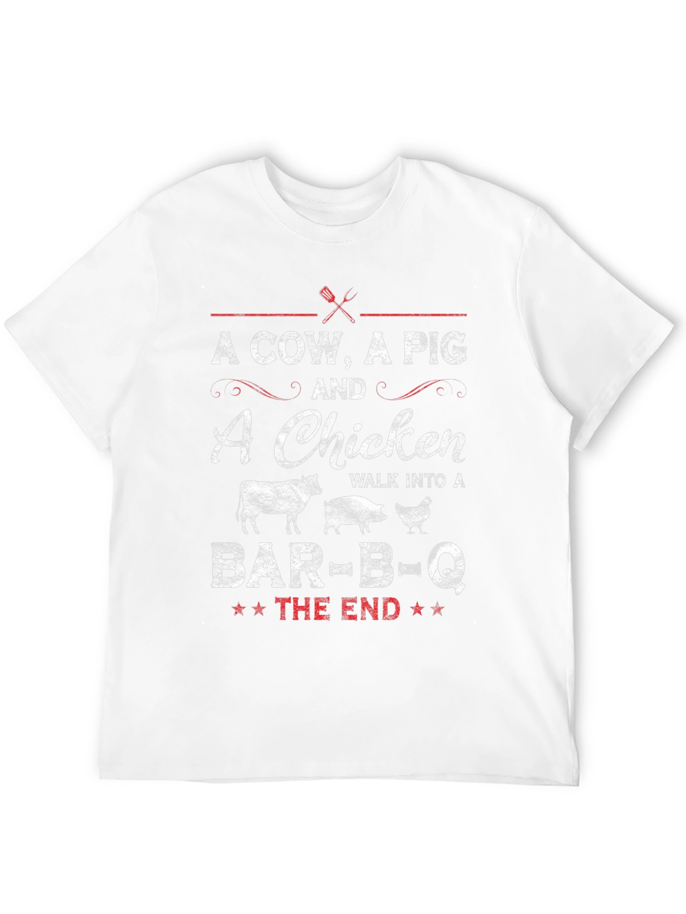 A Cow A Pig and a Chicken BBQ T-Shirt