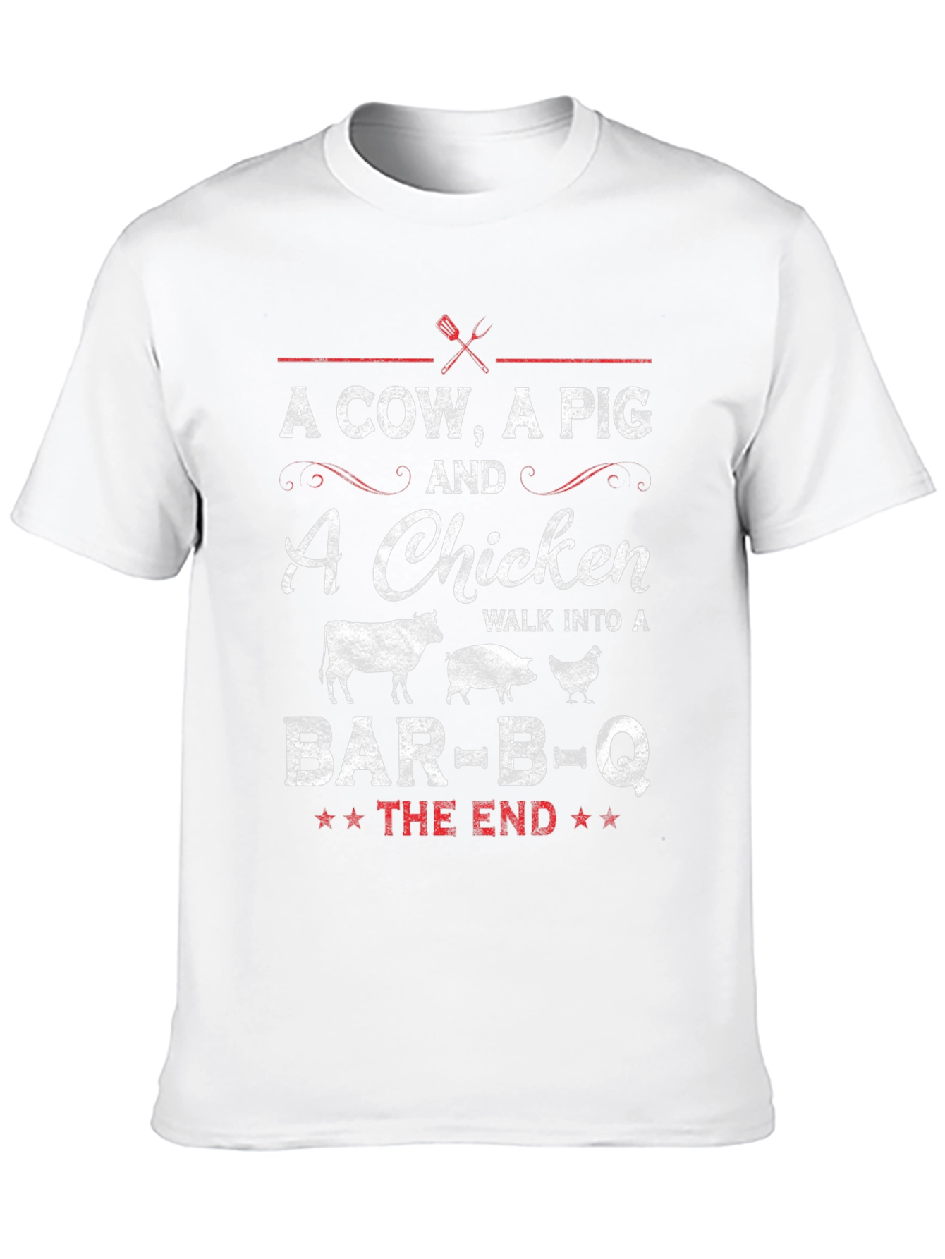 A Cow A Pig and a Chicken BBQ T-Shirt