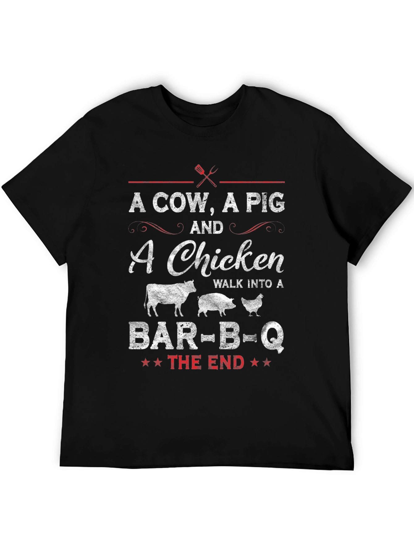 A Cow A Pig and a Chicken BBQ T-Shirt