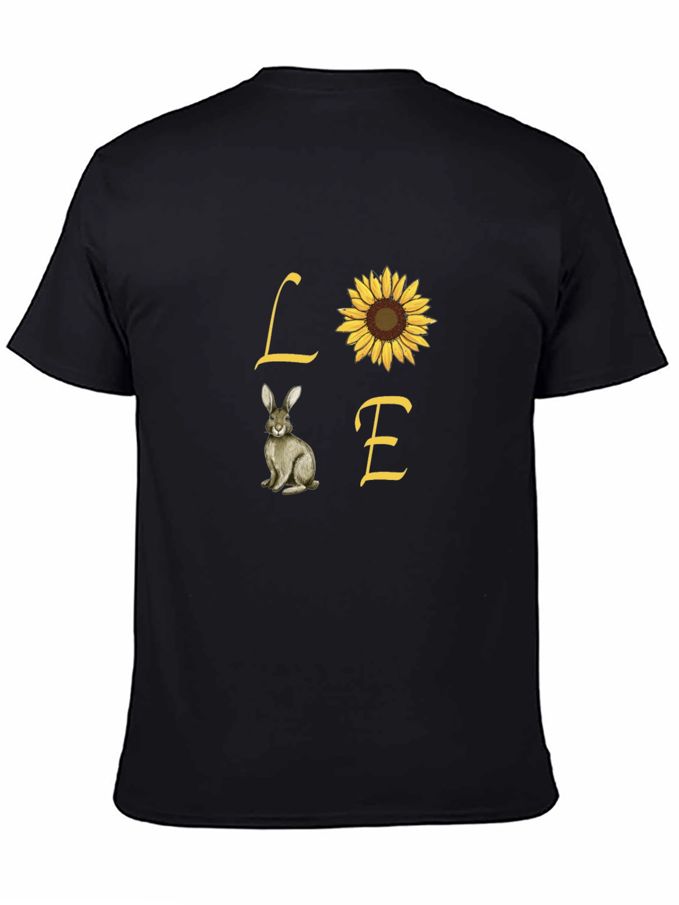 Love Rabbit and Sunflower Graphic Tee