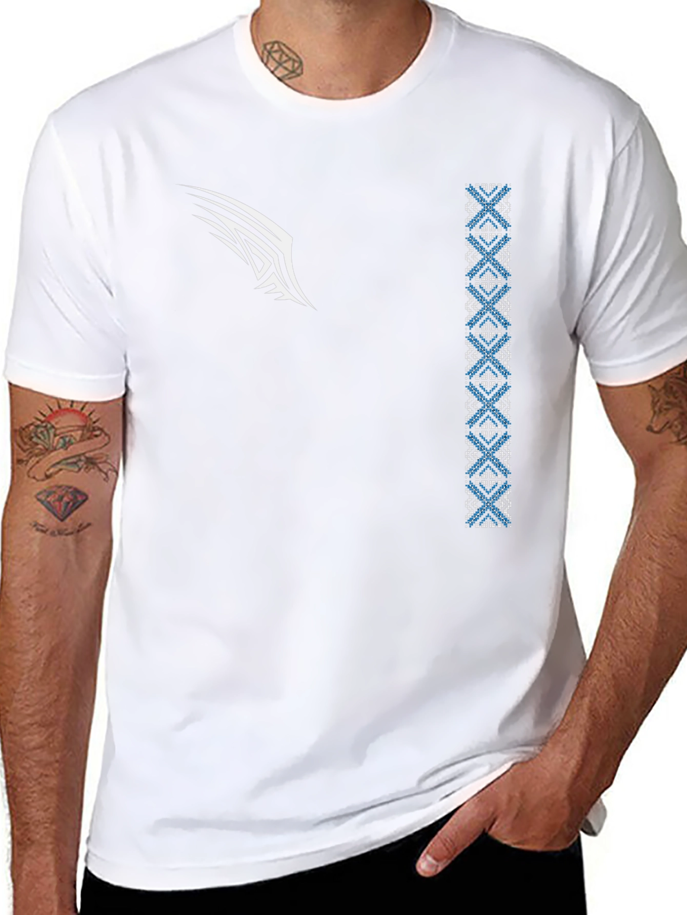Tribal Design Black T-Shirt