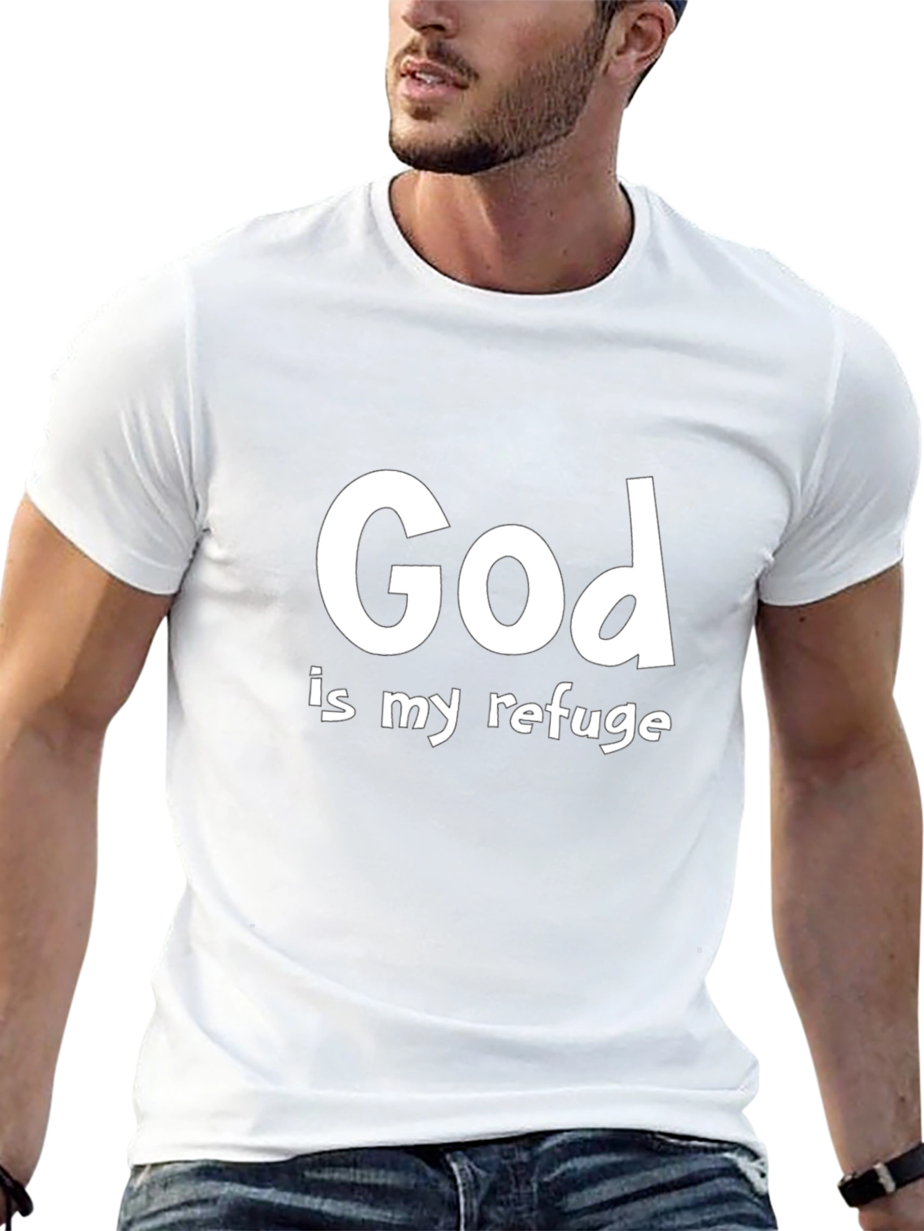 God Is My Refuge Black T-Shirt