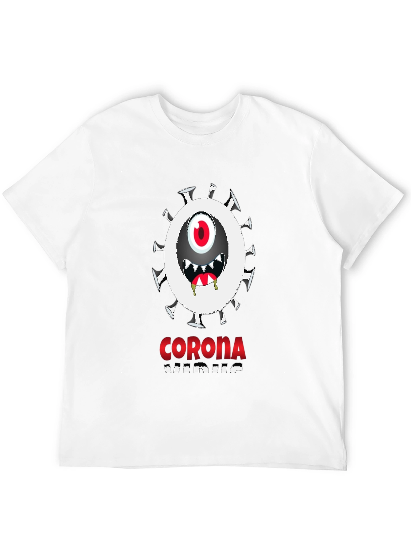 Novelty Corona Virus Graphic Black T-Shirt