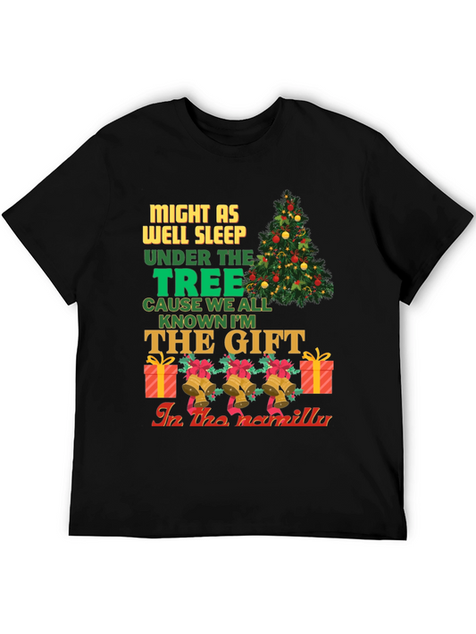 Funny Christmas T-Shirt - Might As Well Sleep Under the Tree