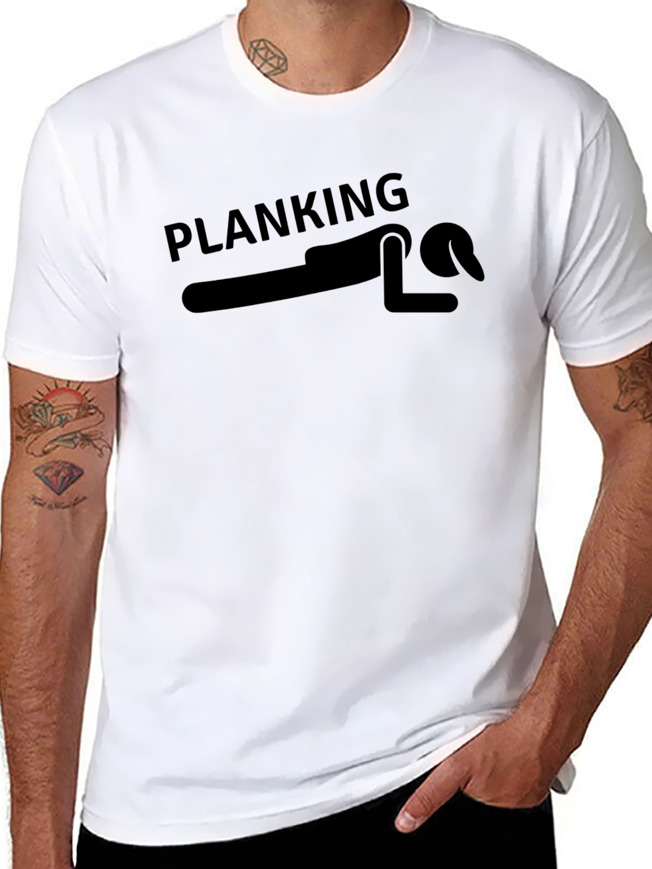 Planking Graphic Tee - Novelty T-Shirt