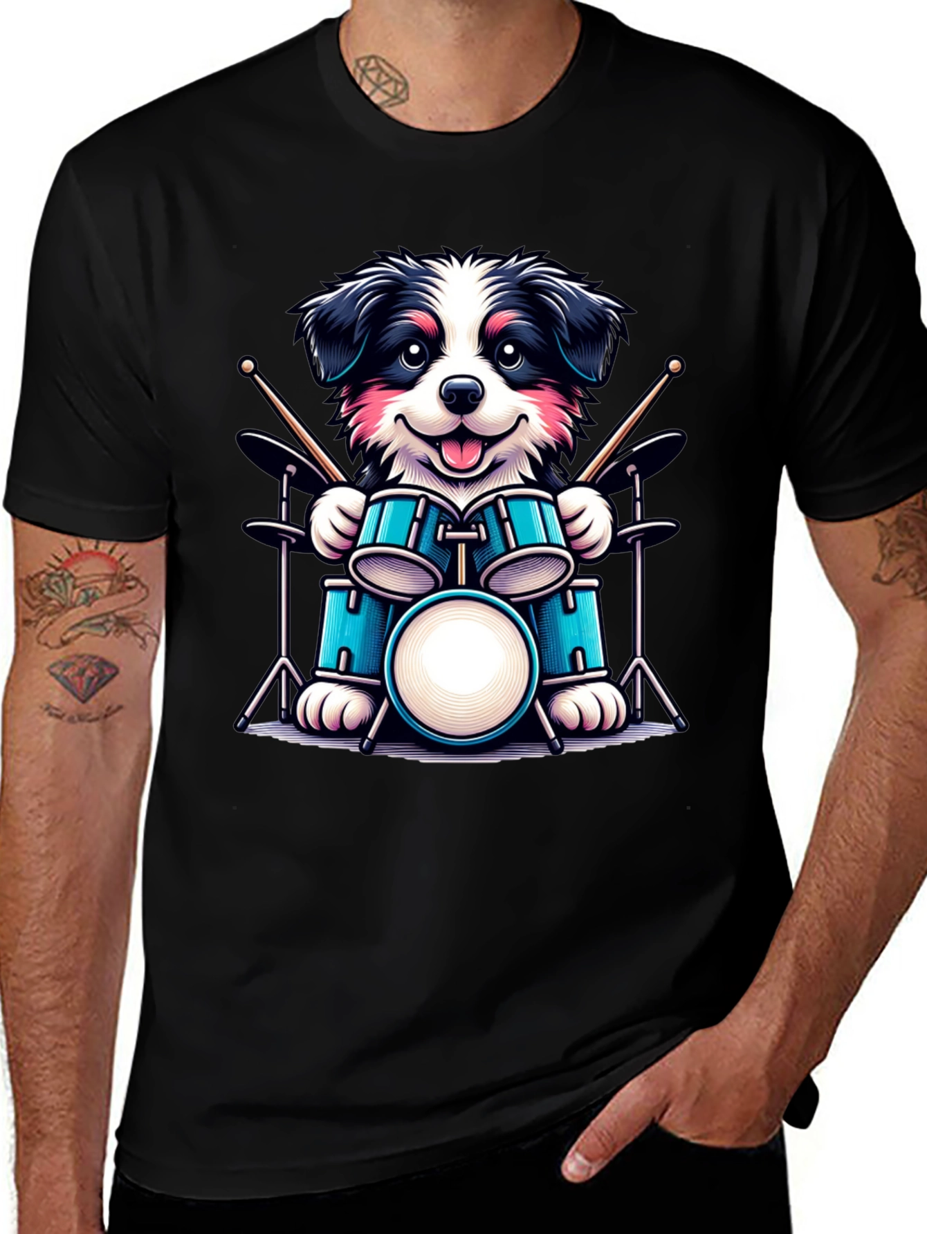 Dog Drummer T-Shirt - Musical Canine