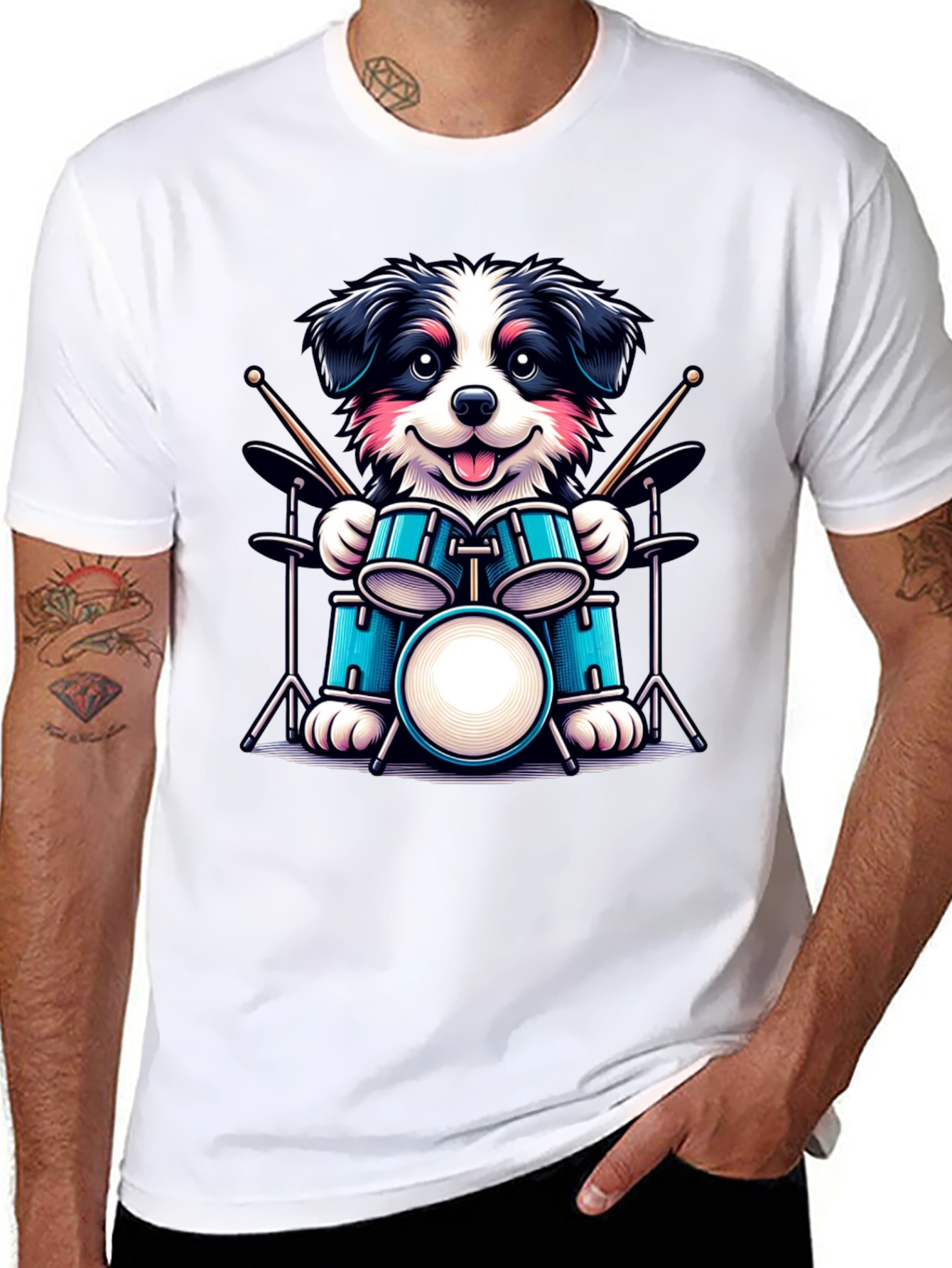 Dog Drummer T-Shirt - Musical Canine