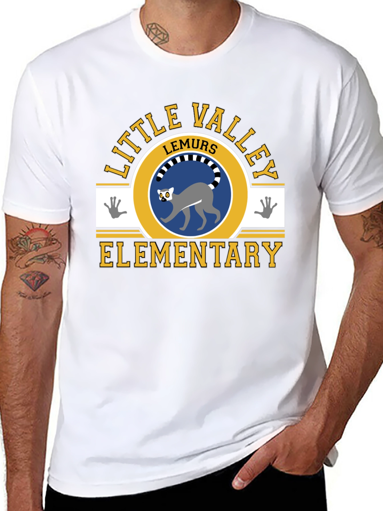 Little Valley Lemurs Elementary Black T-Shirt
