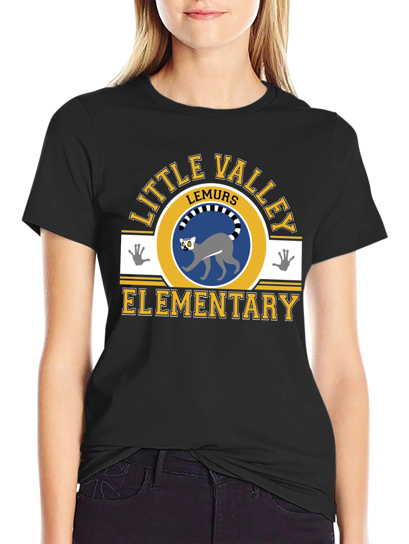 Little Valley Lemurs Elementary Black T-Shirt
