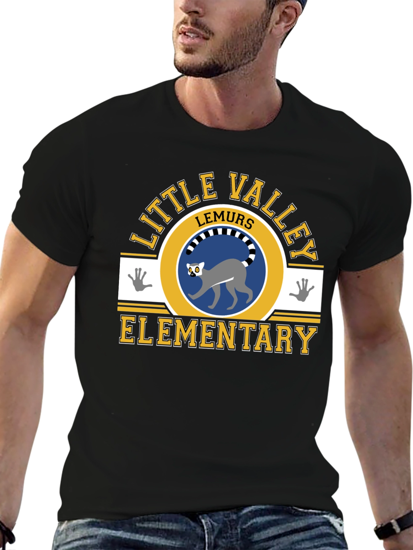 Little Valley Lemurs Elementary Black T-Shirt