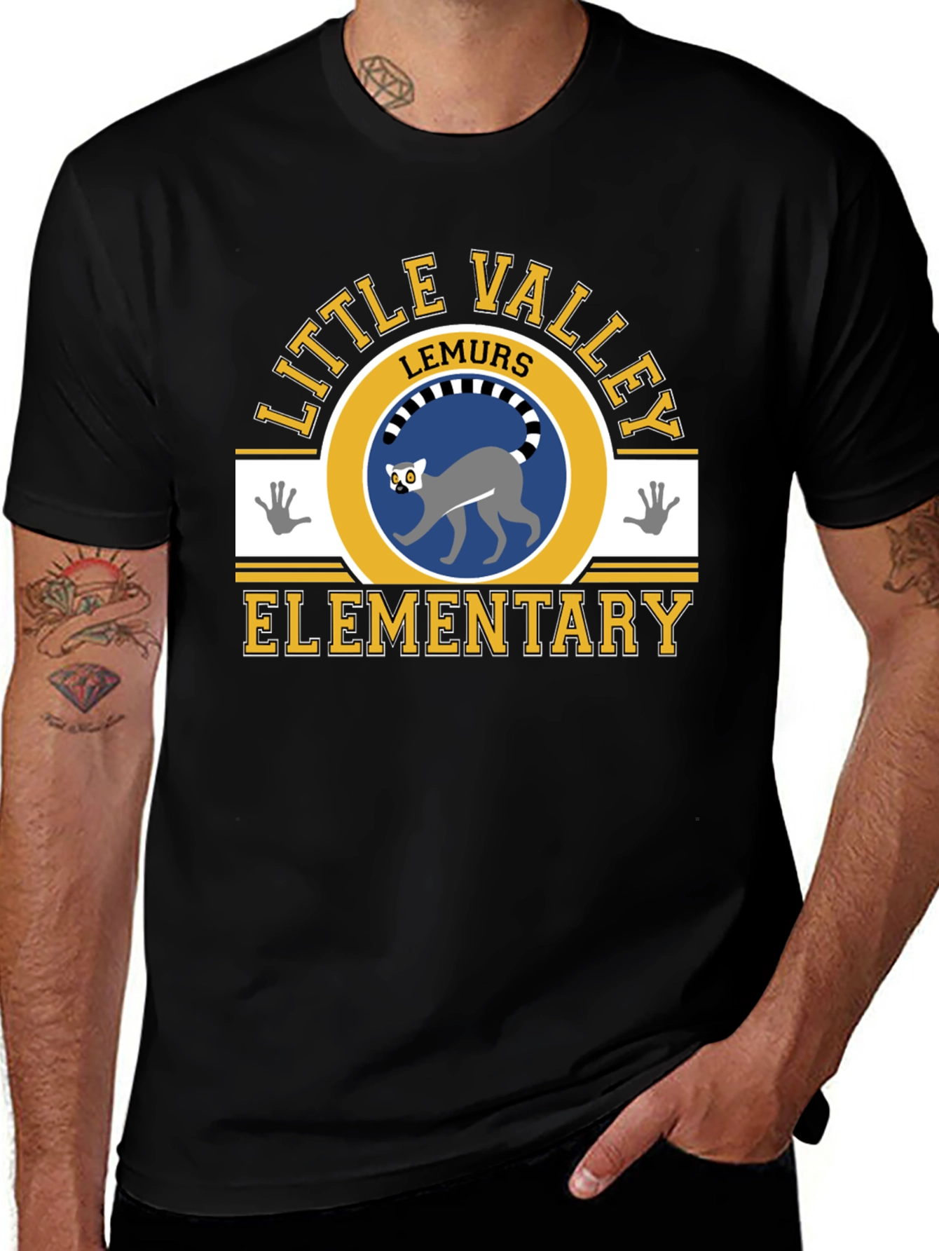 Little Valley Lemurs Elementary Black T-Shirt