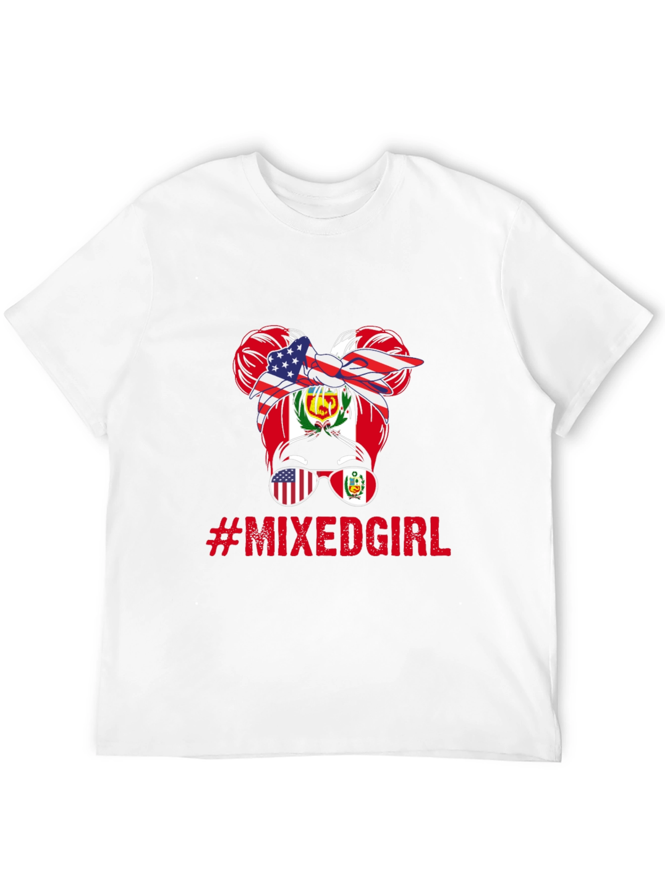 Mixed Girl Messy Bun T-Shirt