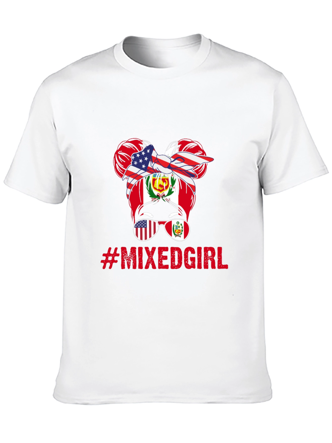 Mixed Girl Messy Bun T-Shirt
