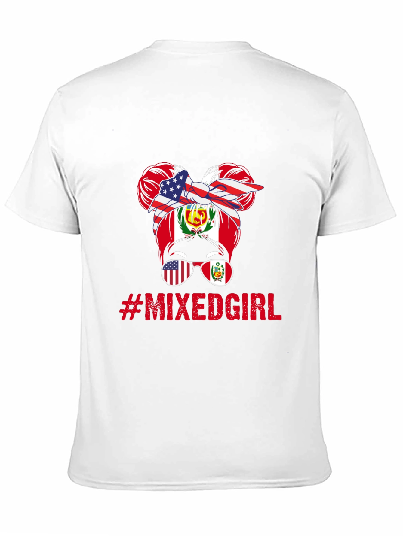 Mixed Girl Messy Bun T-Shirt
