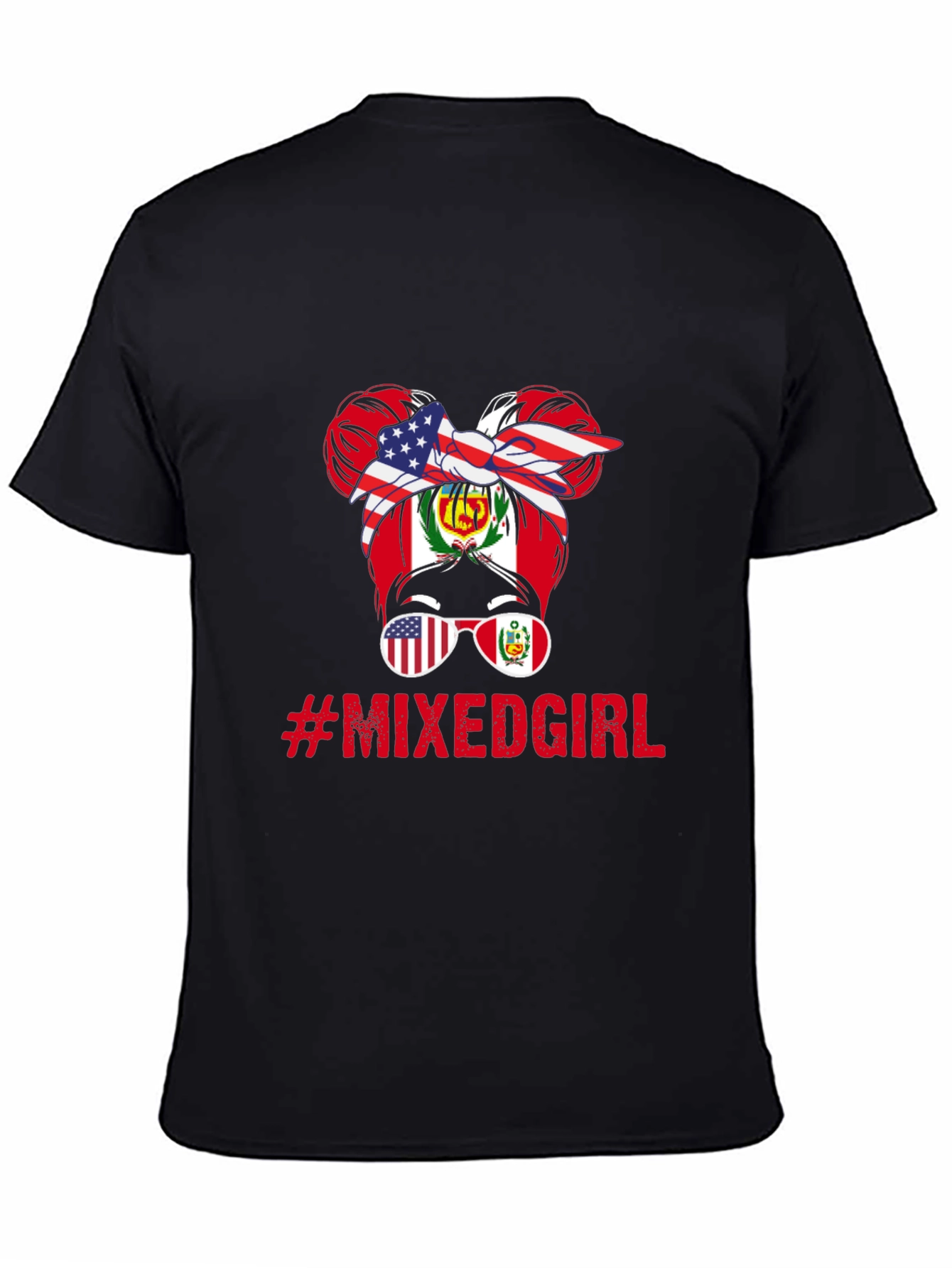 Mixed Girl Messy Bun T-Shirt